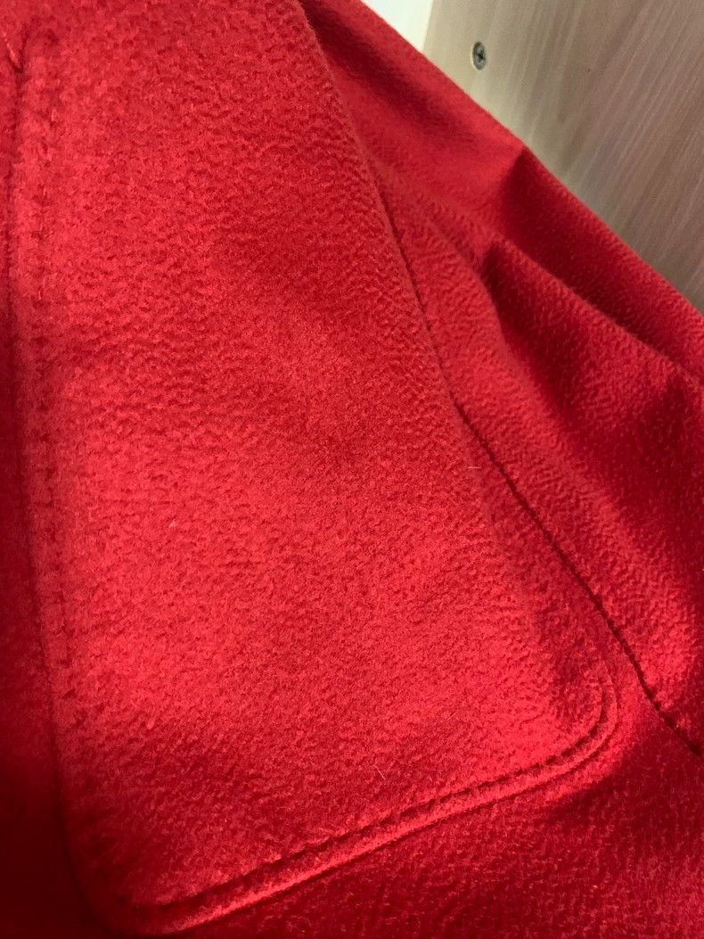 Max Mara Max Mara Coat lilia, true red, 100% cashmere water ripple Size L / US 10 / IT 46 - 6 Thumbnail