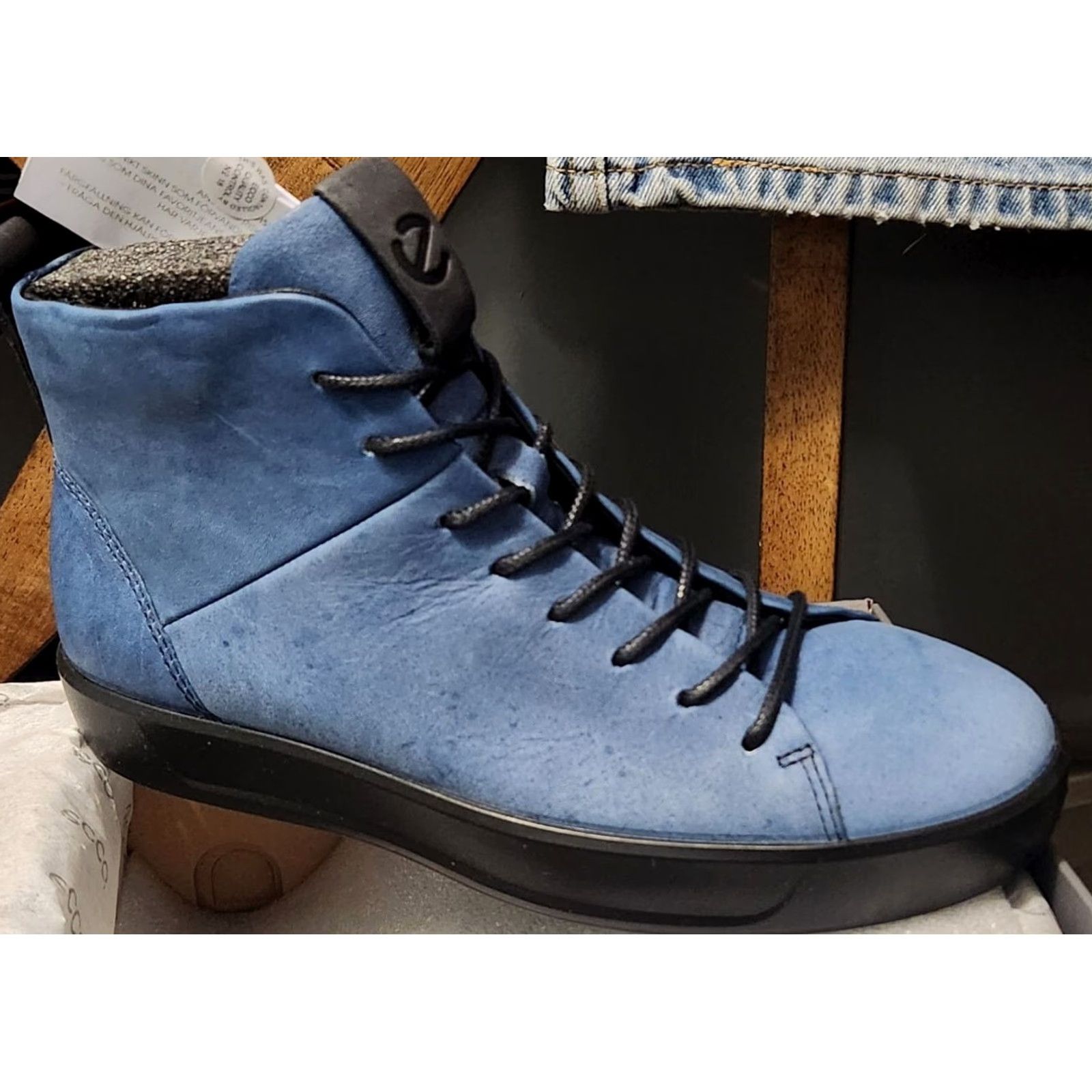 Ecco ECCO Sneaker High-Top Ecco Soft 8 Tie II Indigo Blue 5.5 US 39 EU Men Athletic Shoes Size US 6 / EU 39 - 3 Thumbnail