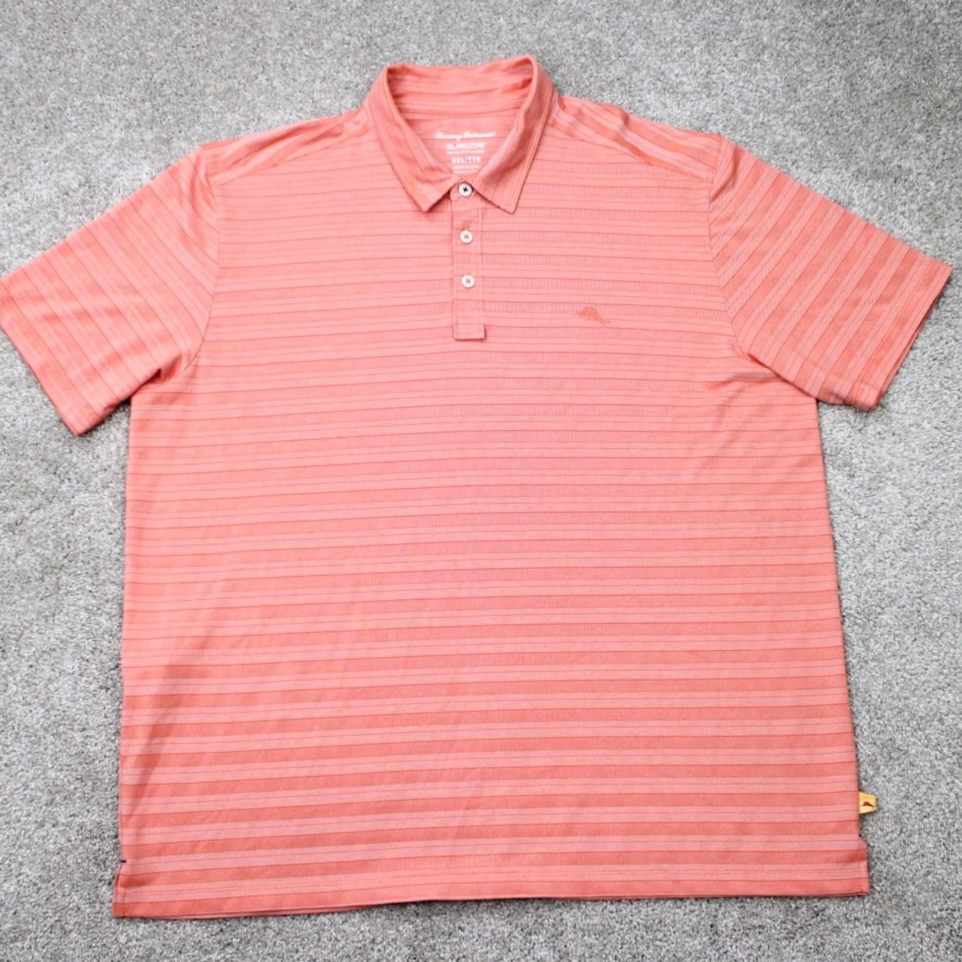 Tommy Bahama Tommy Bahama Island Zone Polo Shirt Men 2XL Orange Pima Cotton/37.5 Polyester S/S Size US XXL / EU 58 / 5 - 2 Thumbnail