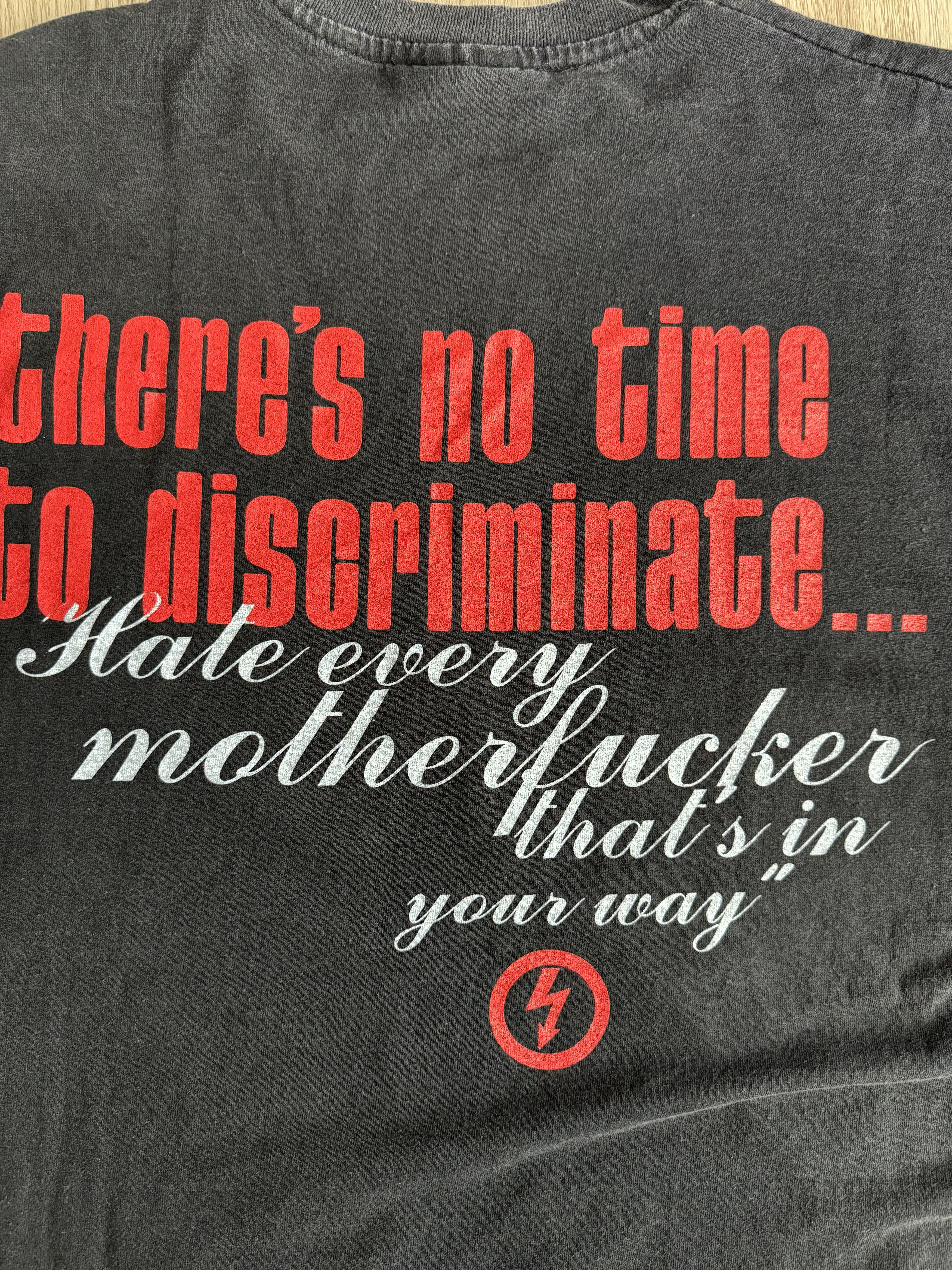 Vintage Marilyn Manson No Time To Discriminate Single Stitch Tee Size US L / EU 52-54 / 3 - 6 Thumbnail