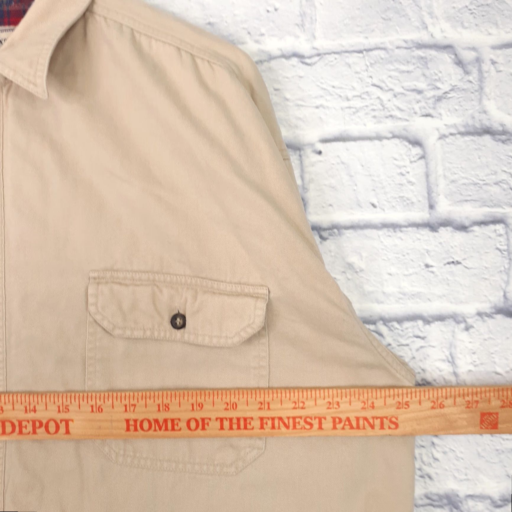 Express Mountain Express Shirt L Medium Regular Men Beige Cotton Lined Button-Up Shacket Long Sleeve Vintage? No Size US L / EU 52-54 / 3 - 6 Thumbnail