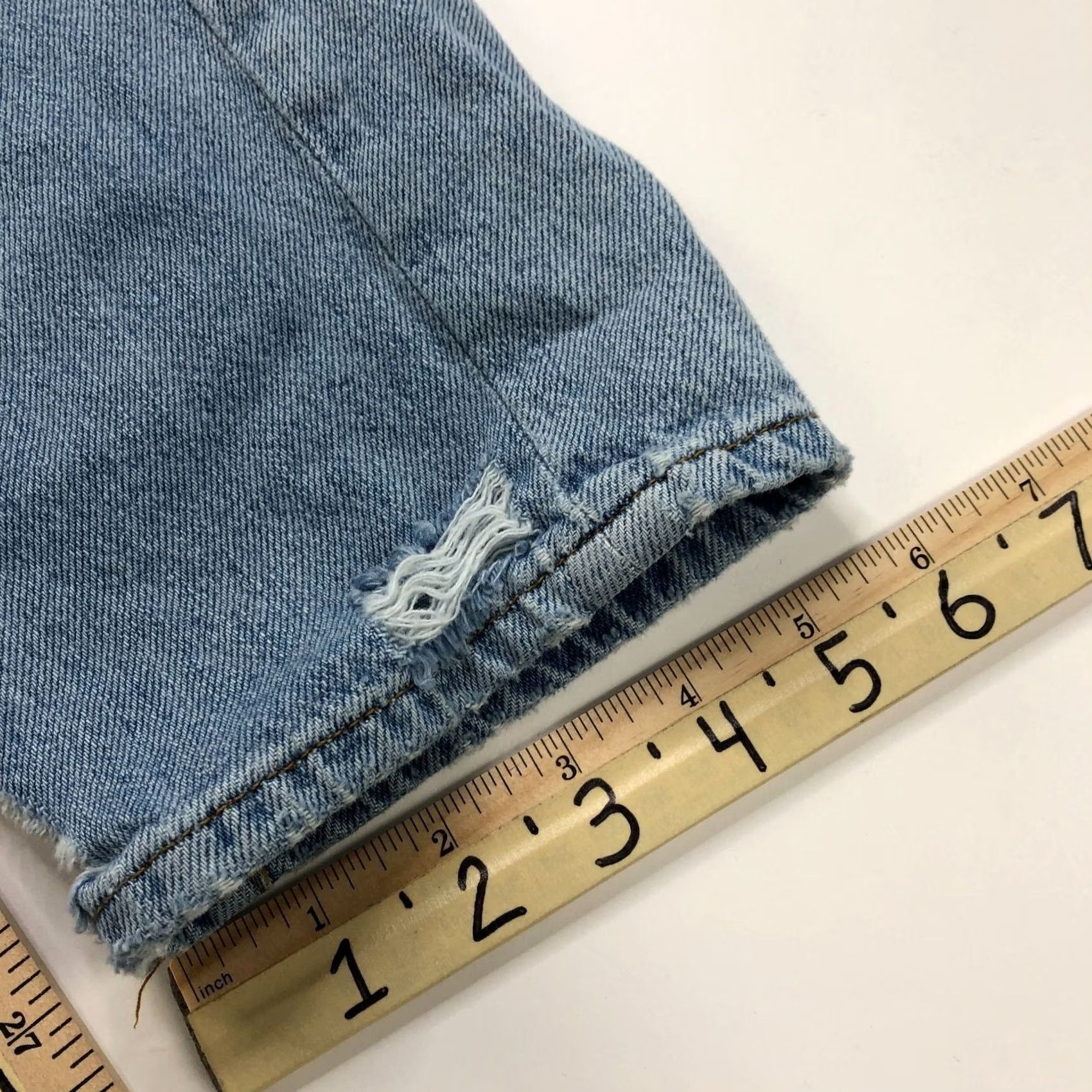 Frame FRAME Le Original 28 HIGH RISE Denim Jeans Distressed 5-Pocket Straight Womens 28 Blue 29W 27L Size 28" / US 6 / IT 42 - 5 Thumbnail