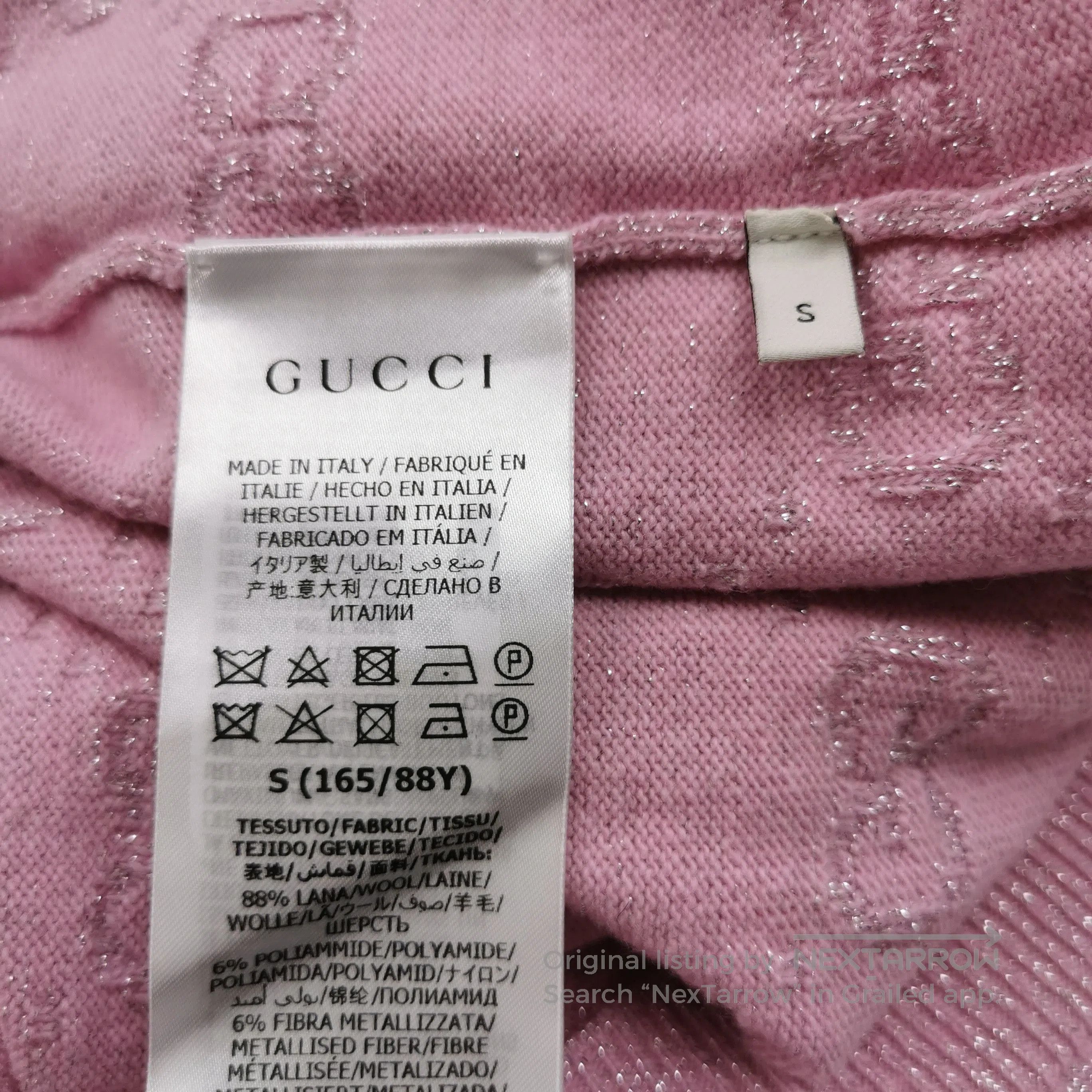 Gucci Gucci S Pink Lapel Wool Blend Knit Sweater. Size S / US 4 / IT 40 - 7 Thumbnail