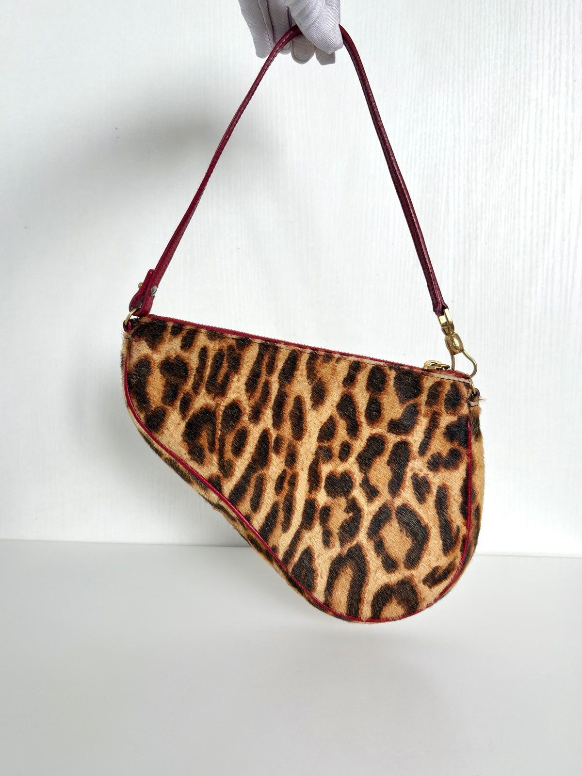 Dior Christian Dior Leopard Pony Hair Mini Saddle Bag Size ONE SIZE - 11 Thumbnail