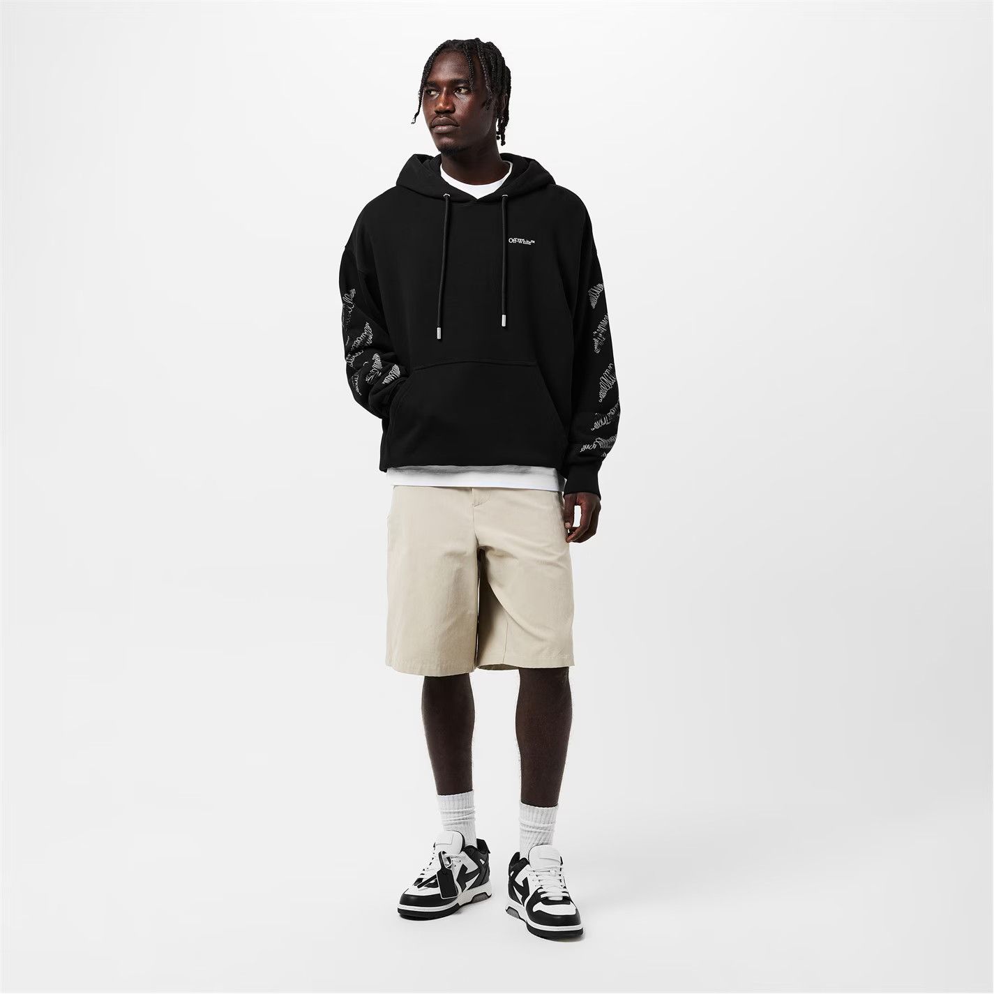 Off-White o1g2r1mq0226 Scrib Diag Pullover Hoodie In Black Size US L / EU 52-54 / 3 - 6 Thumbnail