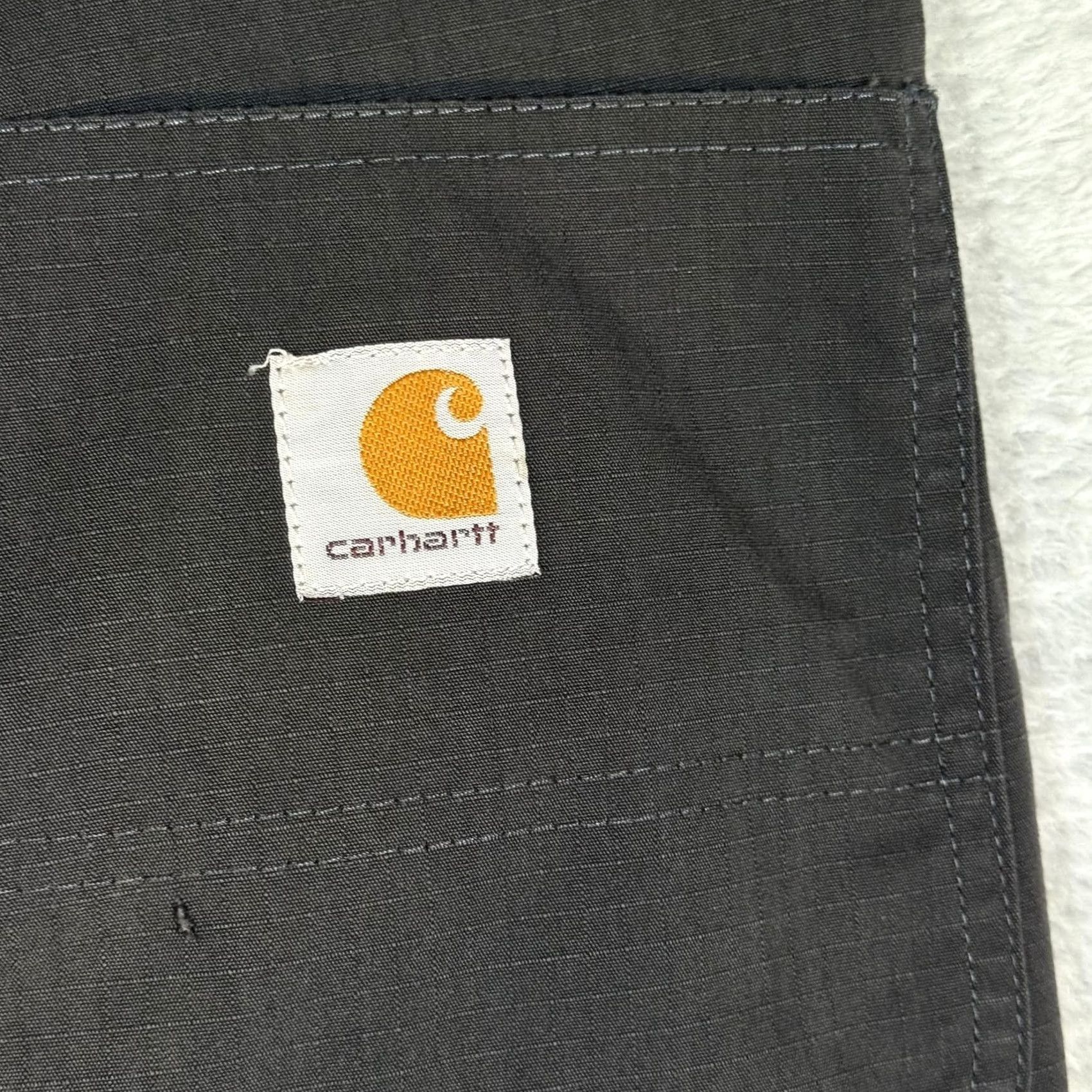 Carhartt VINTAGE Carhartt Pants Mens 36x30 Gray Ripstop Relaxed Fit Work Zip Pocket Distressed Size US 33 - 7 Thumbnail
