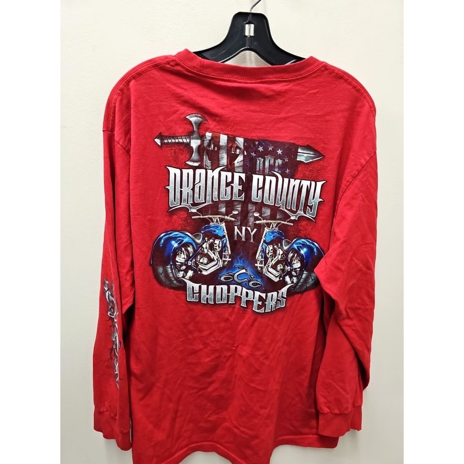 Vintage VINTAGE Choppers T-Shirt Biker Long Sleeve Orange County Choppers Red 2003 Graphic Print Chest 22 Length 30.5 L Mens Size US L / EU 52-54 / 3 - 5 Thumbnail
