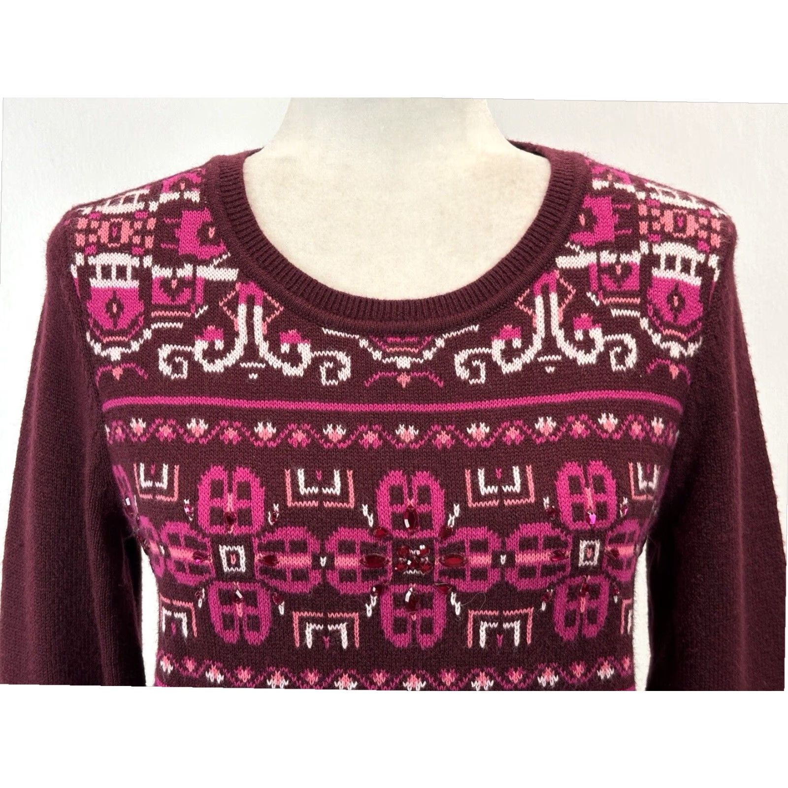Talbots Talbots Fair Isle Crewneck Sweater Women's Small Multicolor Wool Blend Size S / US 4 / IT 40 - 5 Thumbnail