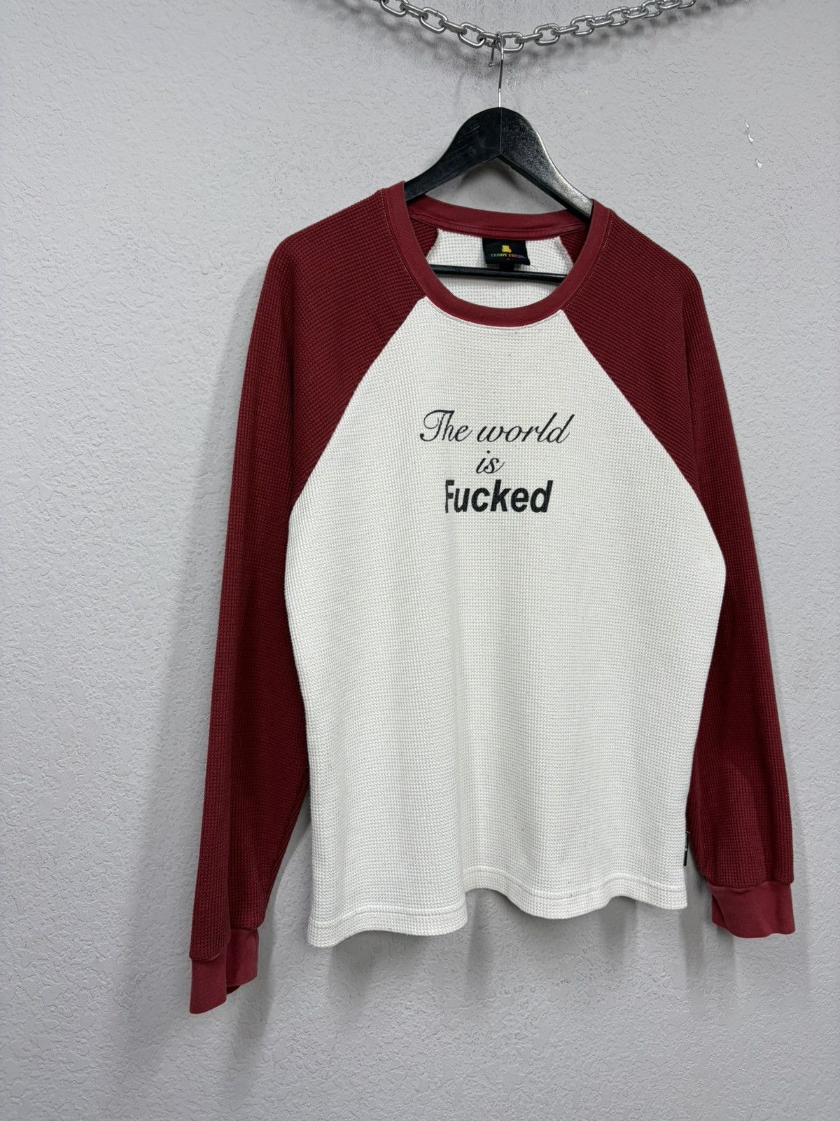 Teddy Fresh Archive Raglan Longsleeve The World Is Fucked Embroidered LG Size US L / EU 52-54 / 3 - 6 Thumbnail