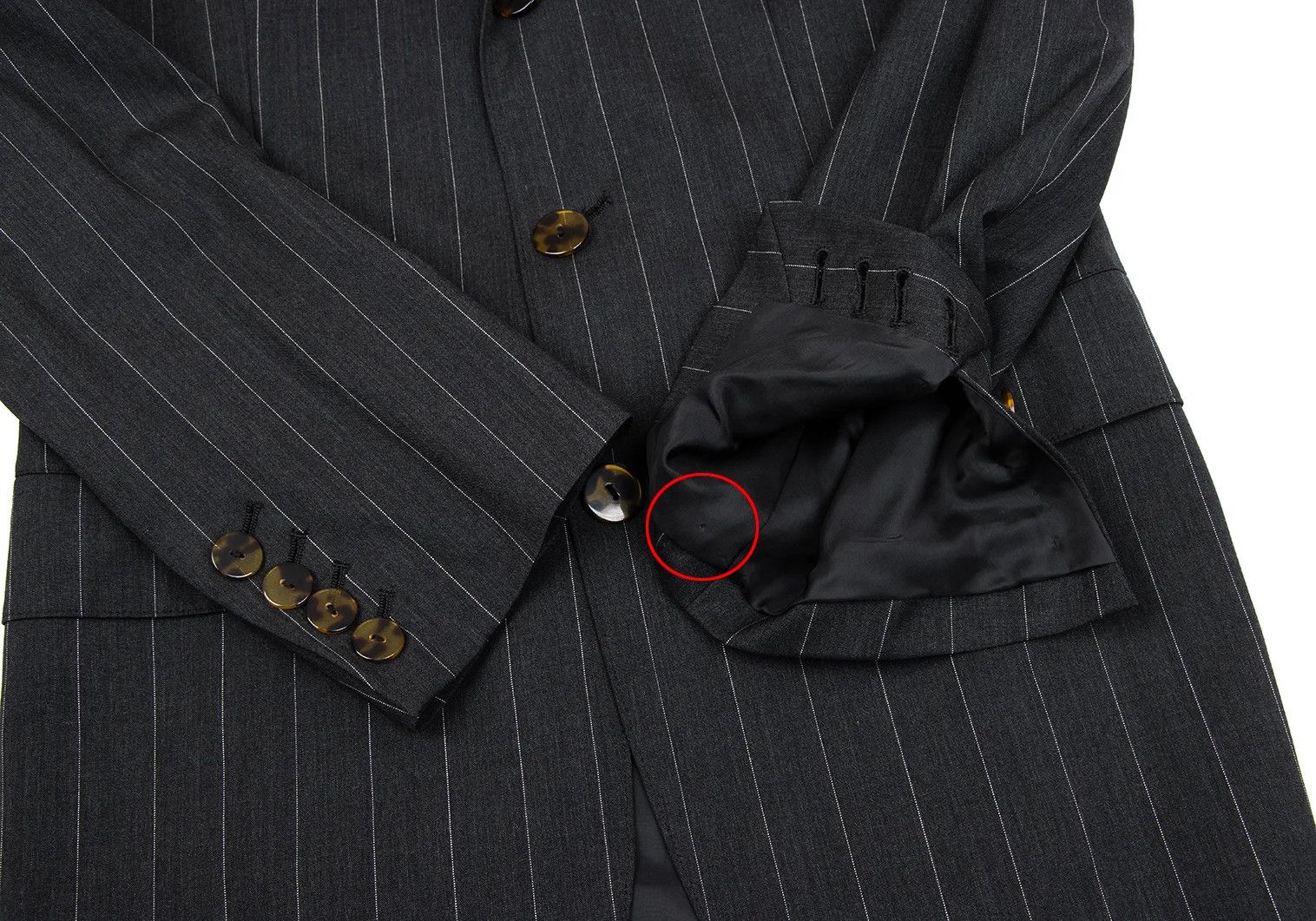 Jean Paul Gaultier Wool Stripe 3-Button Jacket in Gray, Size 48 Size US M / EU 48-50 / 2 - 8 Thumbnail