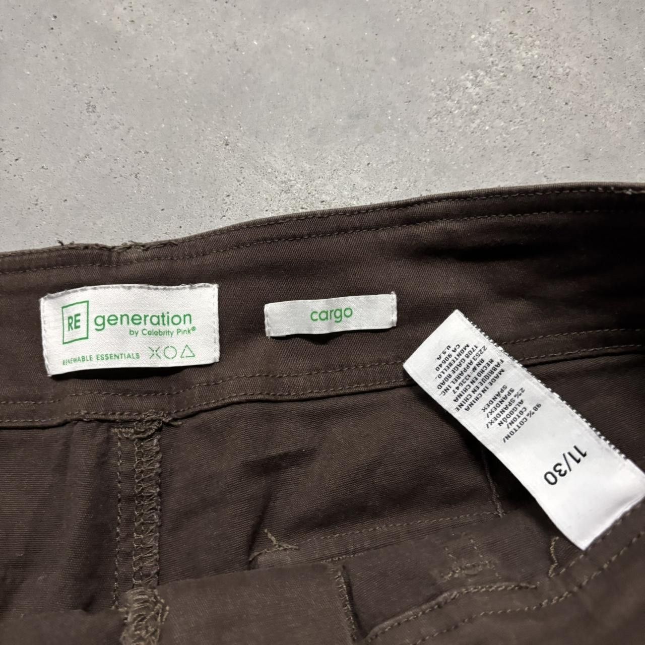 Japanese Brand × Vintage Crazy Vintage Y2K/2000s Baggy Brown Streetwear Skater Cargo Pants! Size US 32 / EU 48 - 7 Thumbnail