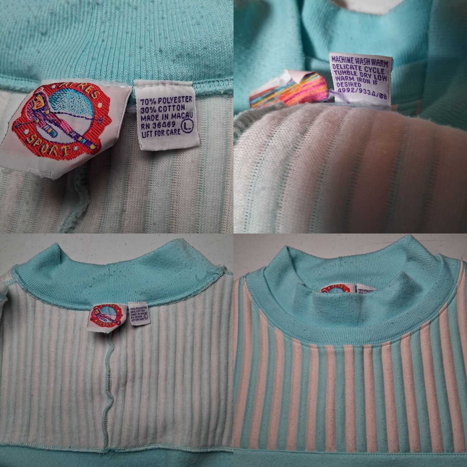 Vintage VINTAGE Apres Sport Sweatshirt Women L Blue Pink Ribbed Crewneck Retro Striped Ski Winter Fall Spring Athletic Casual Pullover Formal Read Size L / US 10 / IT 46 - 8 Thumbnail
