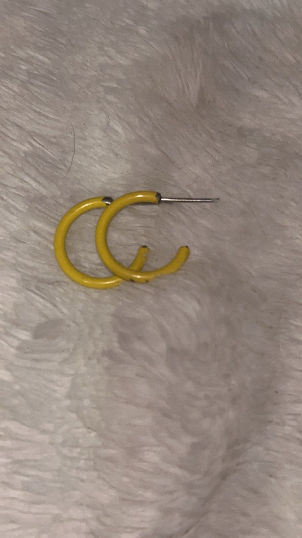 The Unbranded Brand Women's Unbranded Yellow Hoop Earrings One Size Size ONE SIZE - 2 Thumbnail