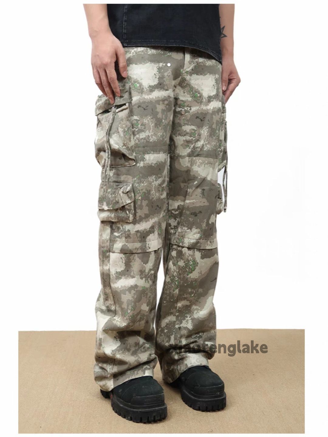 Designer × Japanese Brand × Vintage Utility washed faded loose baggy camo cargo pants Size US 32 / EU 48 - 3 Thumbnail