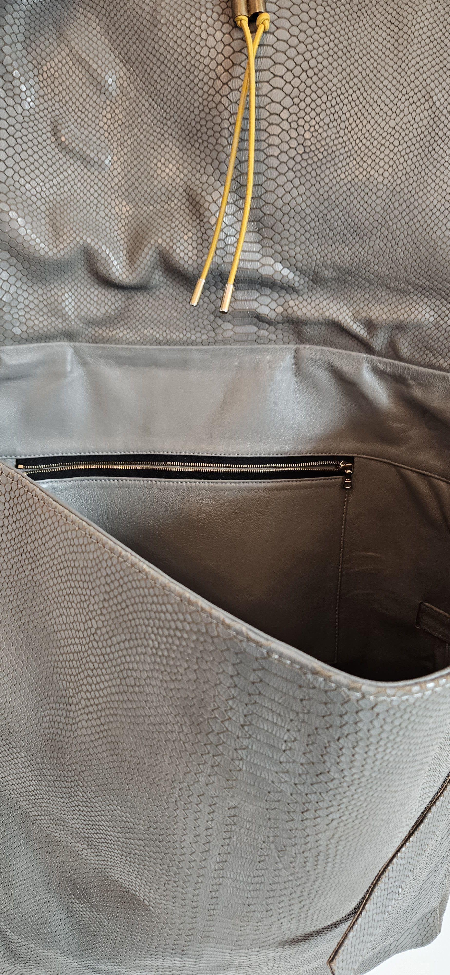 Rhude One-Off AW20 Grey Jumbo Leather Backpack Size ONE SIZE - 13 Thumbnail