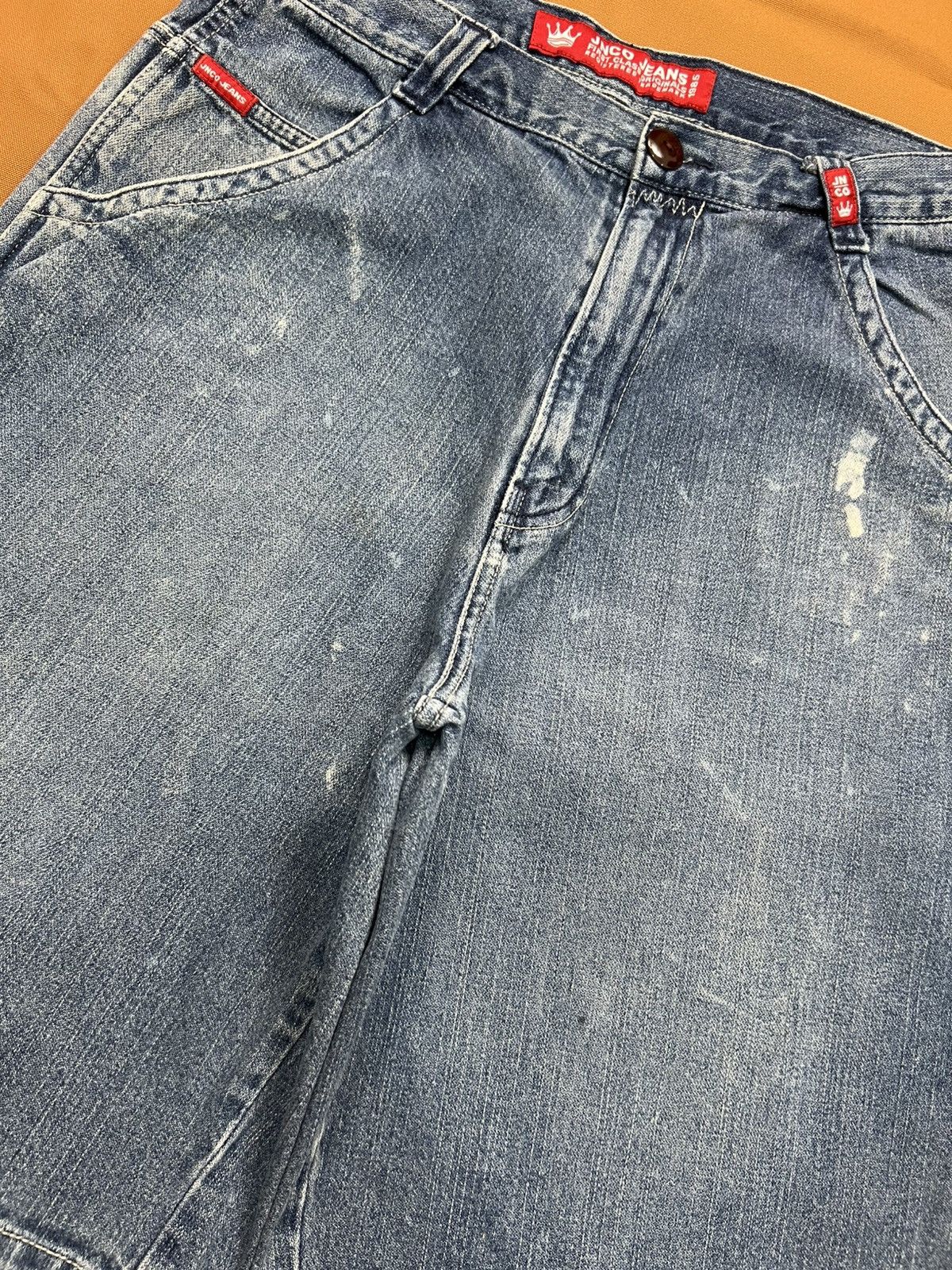 JNCO × Southpole × Vintage Rare vintage jnco crown embroidery denim jort Size US 35 - 3 Thumbnail