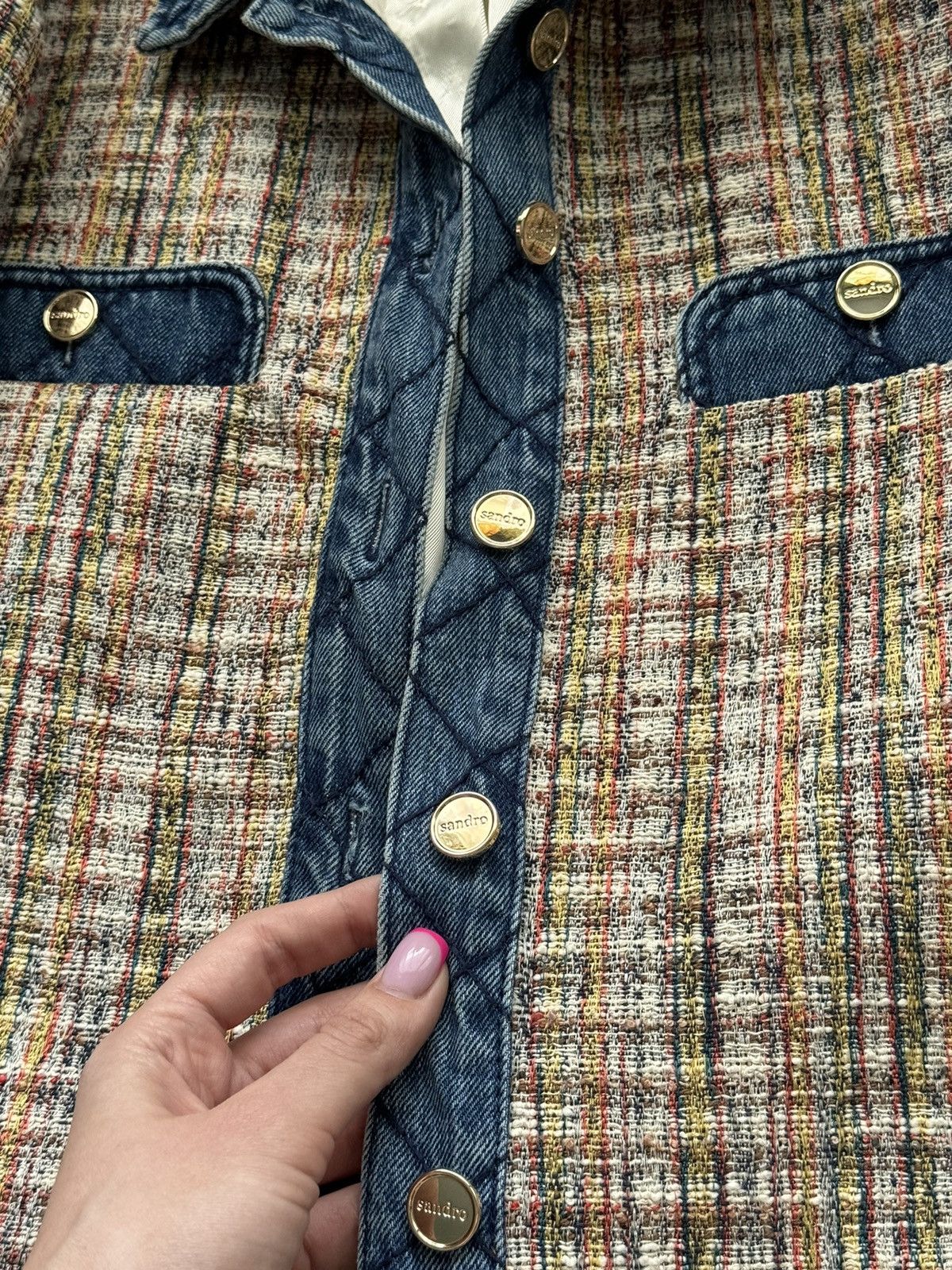 Designer × Sandro Sandro oldmoney style tweed jacket Size XS / US 0-2 / IT 36-38 - 5 Thumbnail