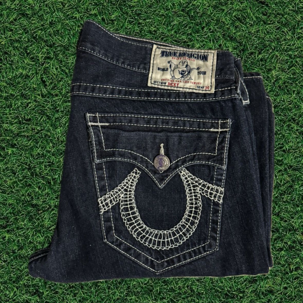 image of Baggy Stitch True Religion in Navy, Men's (Size 38)