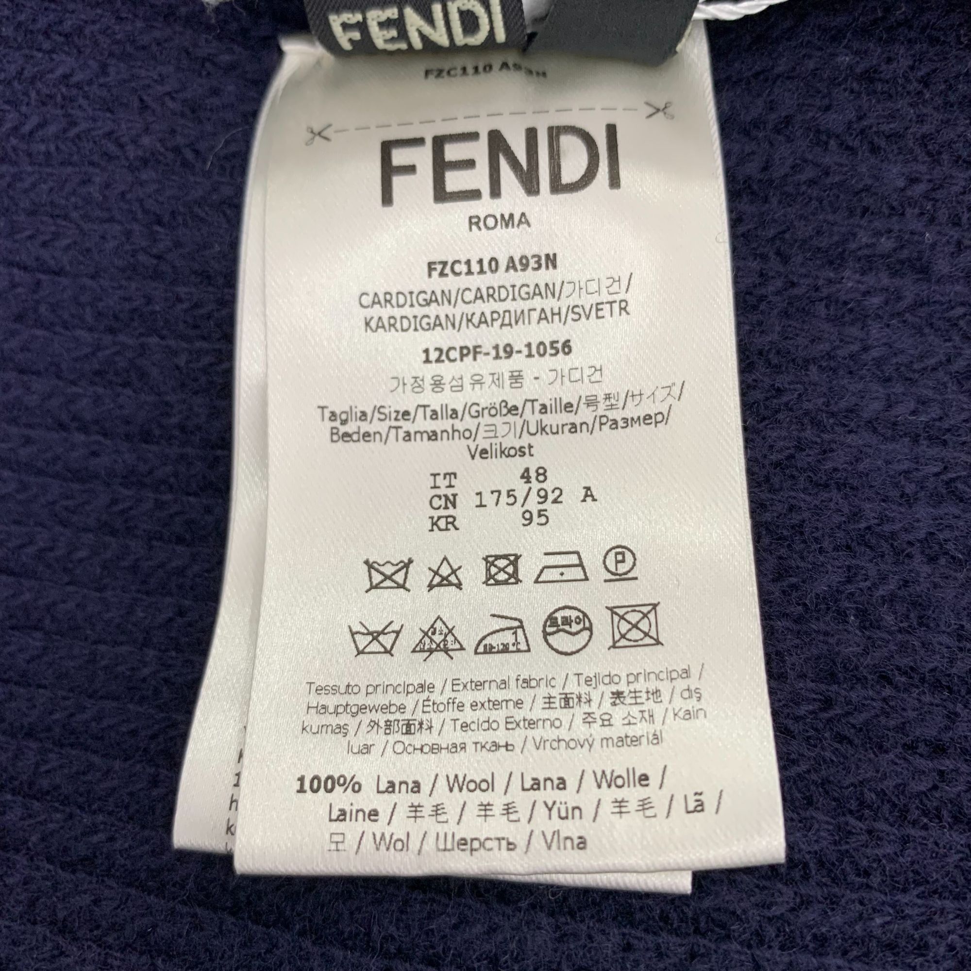 Fendi Fendi Black Logo Monogram Embroidered Zip-Up Jacket (Size 42 Size M / US 6-8 / IT 42-44 - 3 Thumbnail