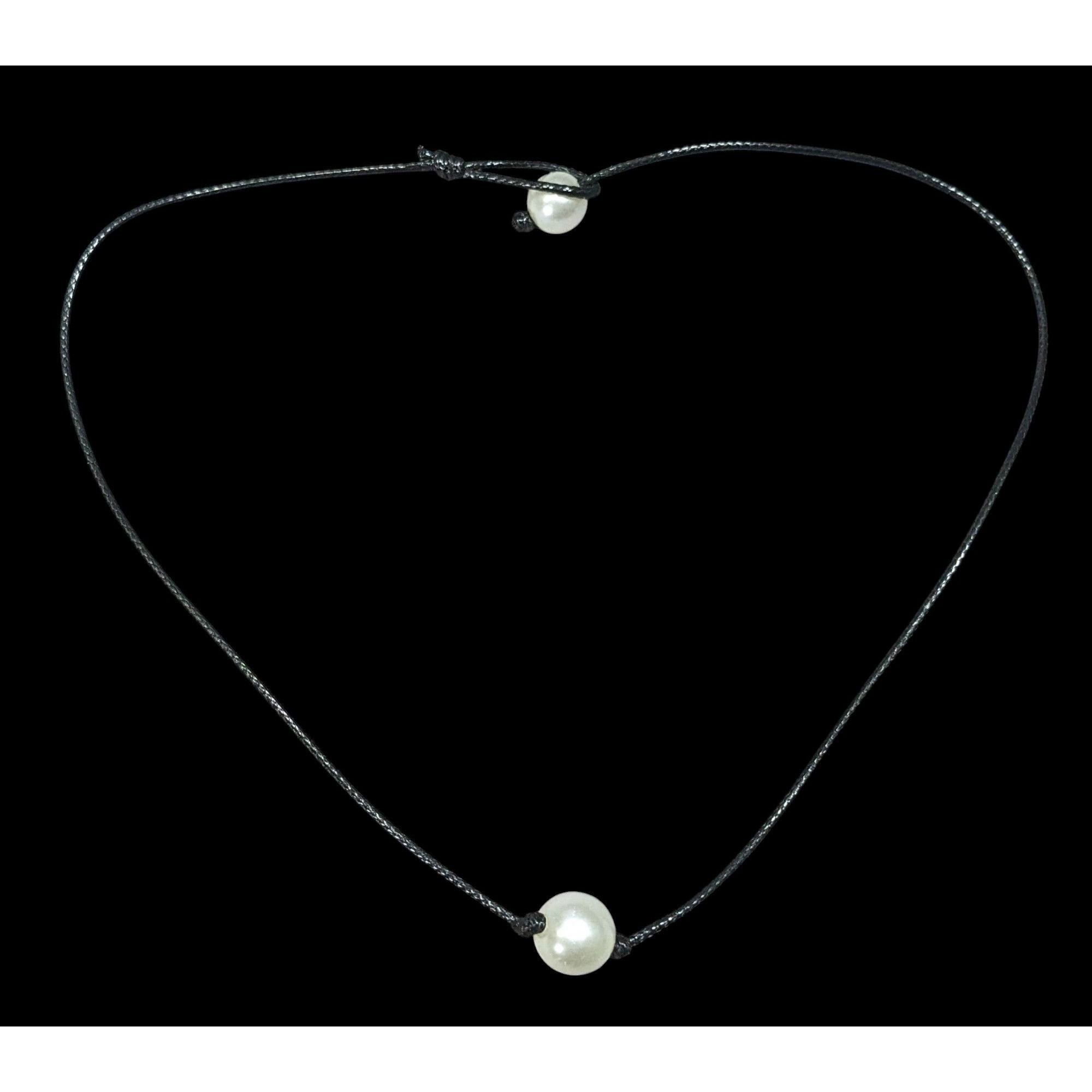 Other Minimalist Faux Pearl Necklace On Black Cord Size ONE SIZE - 1 Thumbnail