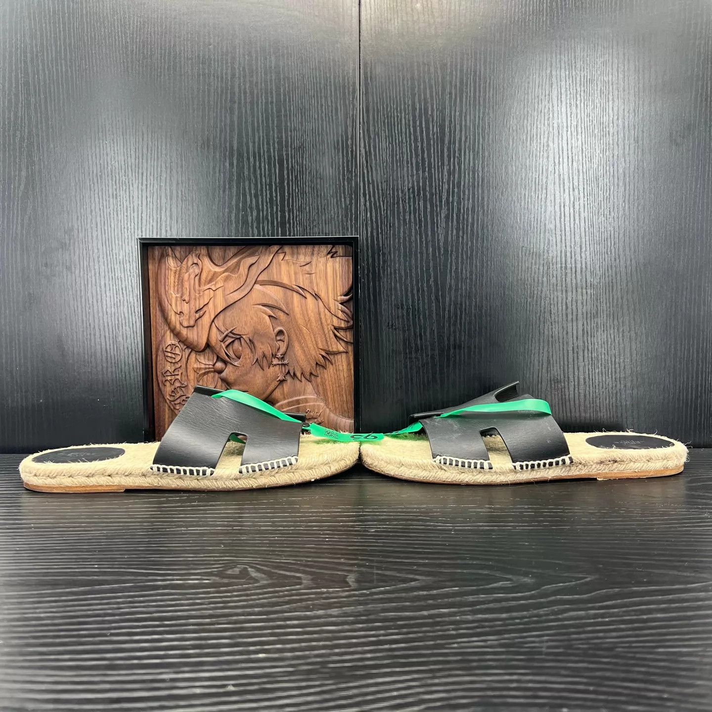 Hermes Hermès Antigua Men's Black Sandals Size US 11 / EU 44 - 2 Thumbnail