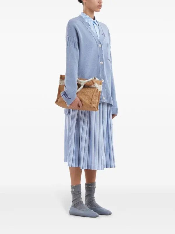 Marni o1w1db11125 Distressed Virgin-Wool Cardigan in Blue Size S / US 4 / IT 40 - 5 Thumbnail