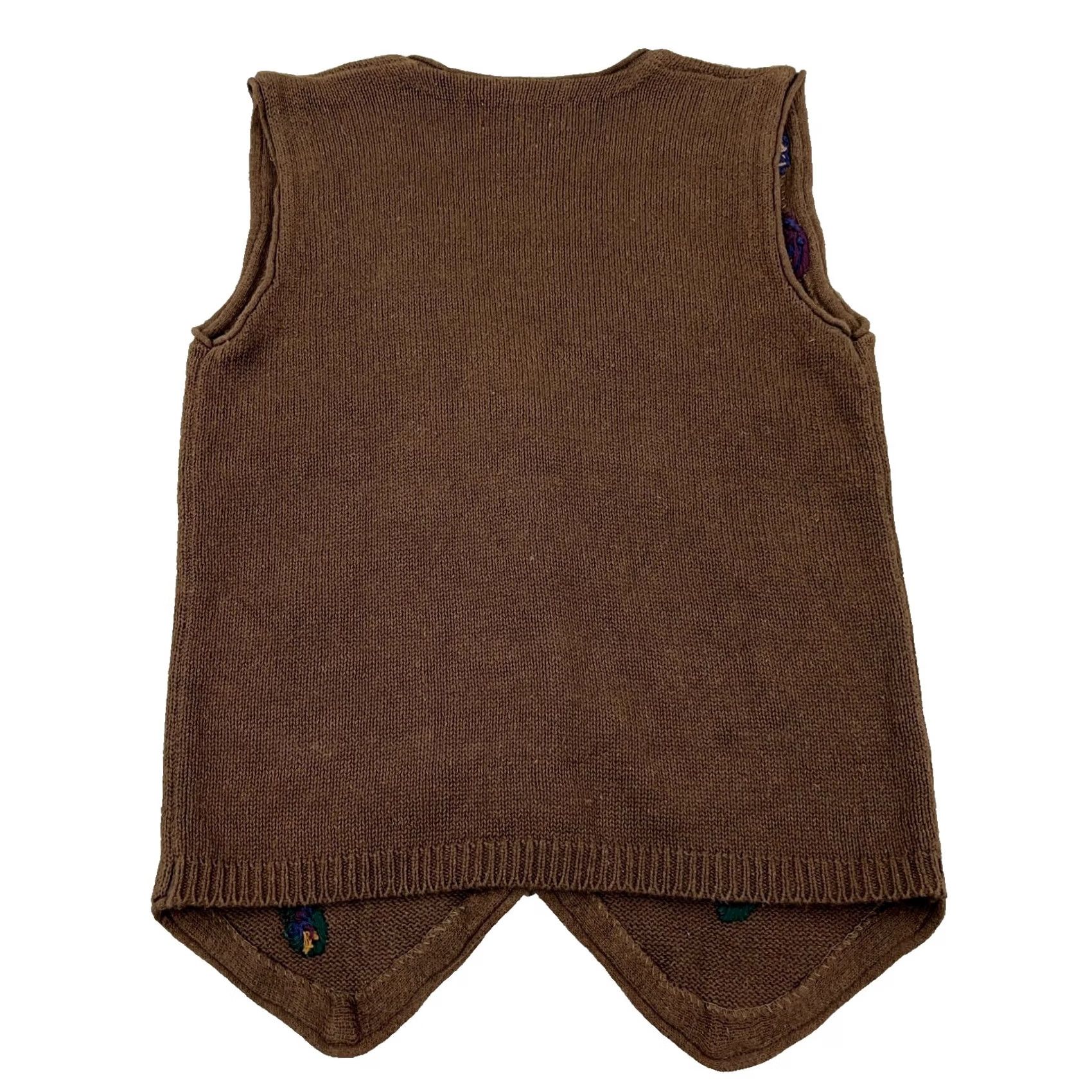 Orvis VINTAGE Orvis Sweater Vest Women M Brown Embroidered 90s Western Outdoor Casual Knit Vest Pocket V-Neck Button Womens Size M / US 6-8 / IT 42-44 - 2 Thumbnail