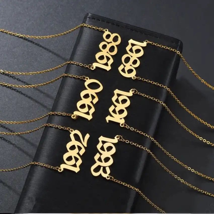 Jewelry Cxwind Stainless Steel Birth Year Necklaces For Women Men Size ONE SIZE - 1 Thumbnail