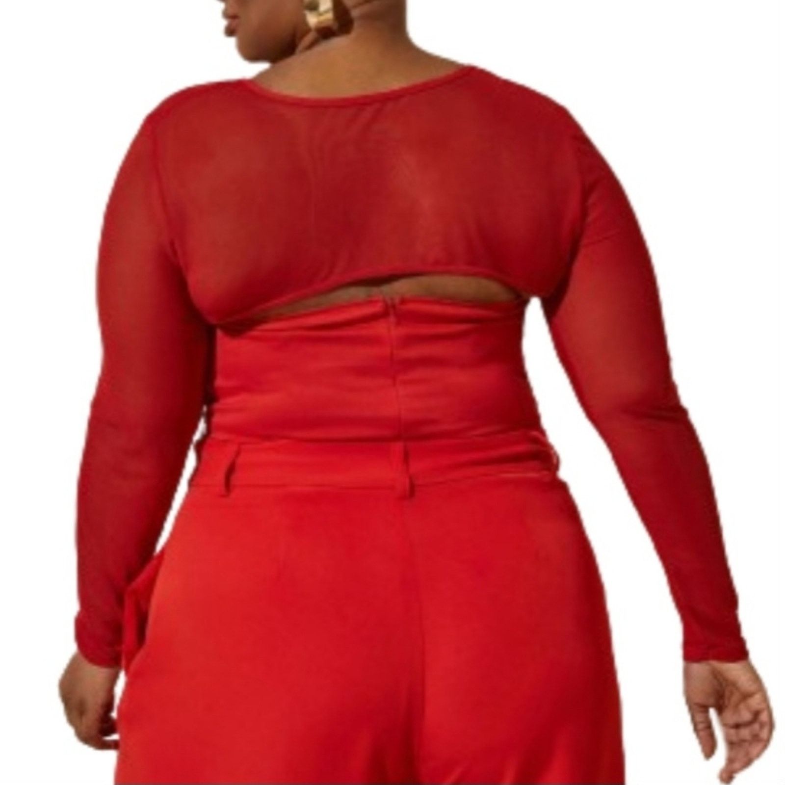 Other RED HOT ☆ FAUX LEATHER & MESH ☆ BUSTIER BODYSUIT 3x ☆ NWT Size 3XL / US 20-22 - 3 Thumbnail