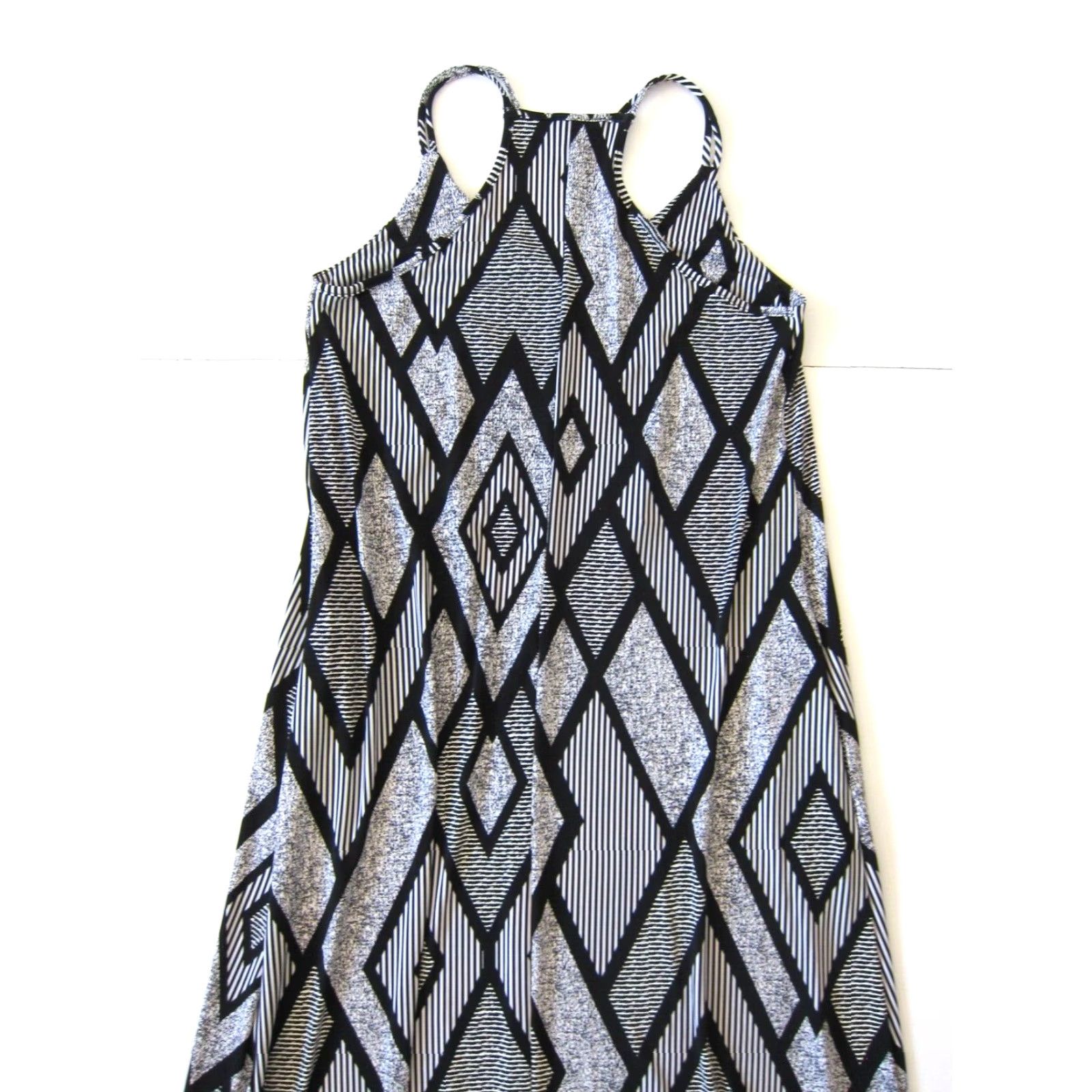 Vintage NWT Polka Dot Alley Black White Stripe Chevron Long Maxi Sleeveless Tank Dress S Size S / US 4 / IT 40 - 6 Thumbnail