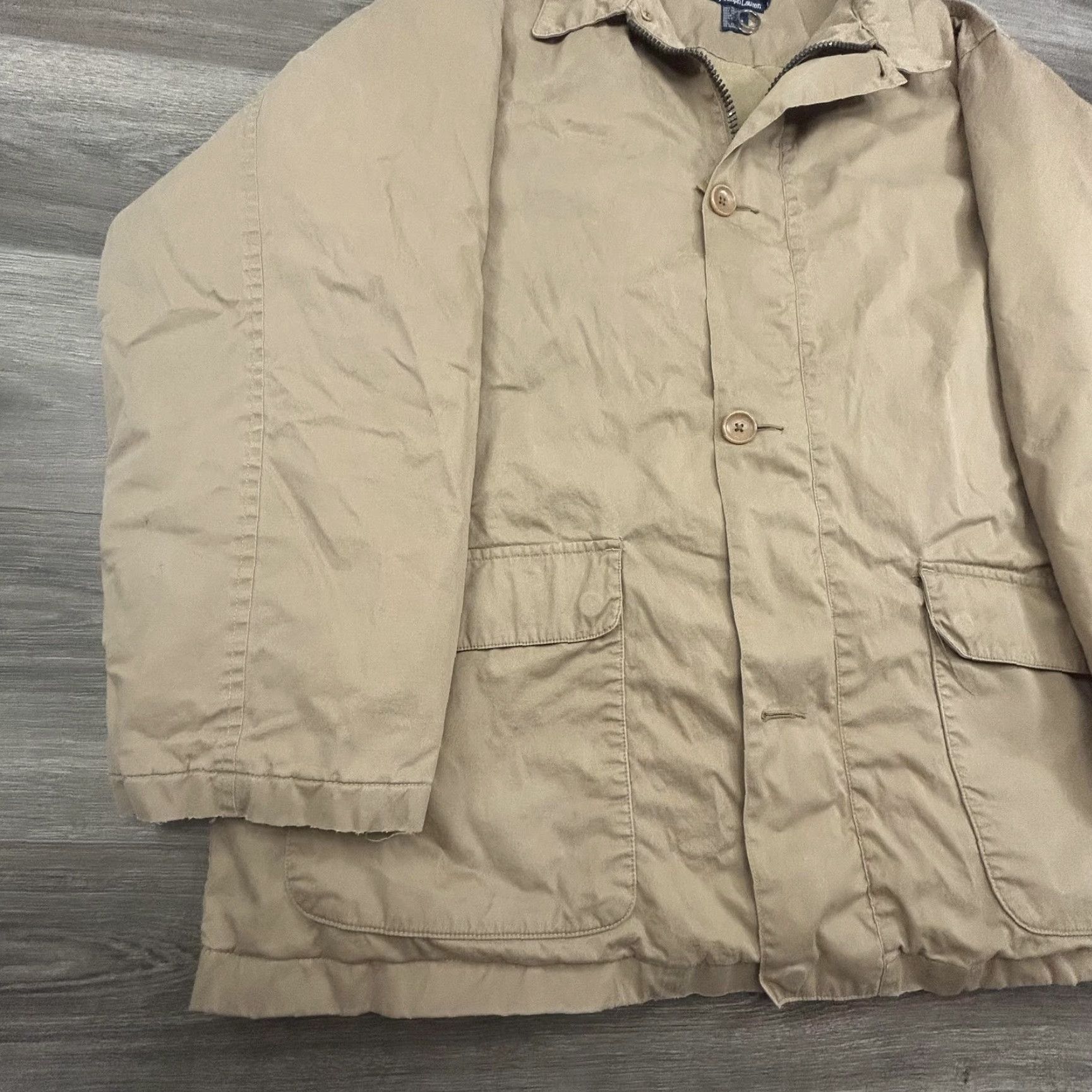 Polo Ralph Lauren VINTAGE Polo Ralph Lauren Jacket Mens 2XL Parka Beig e Cotton Zip Button Field Coat 90s Size US XXL / EU 58 / 5 - 5 Thumbnail