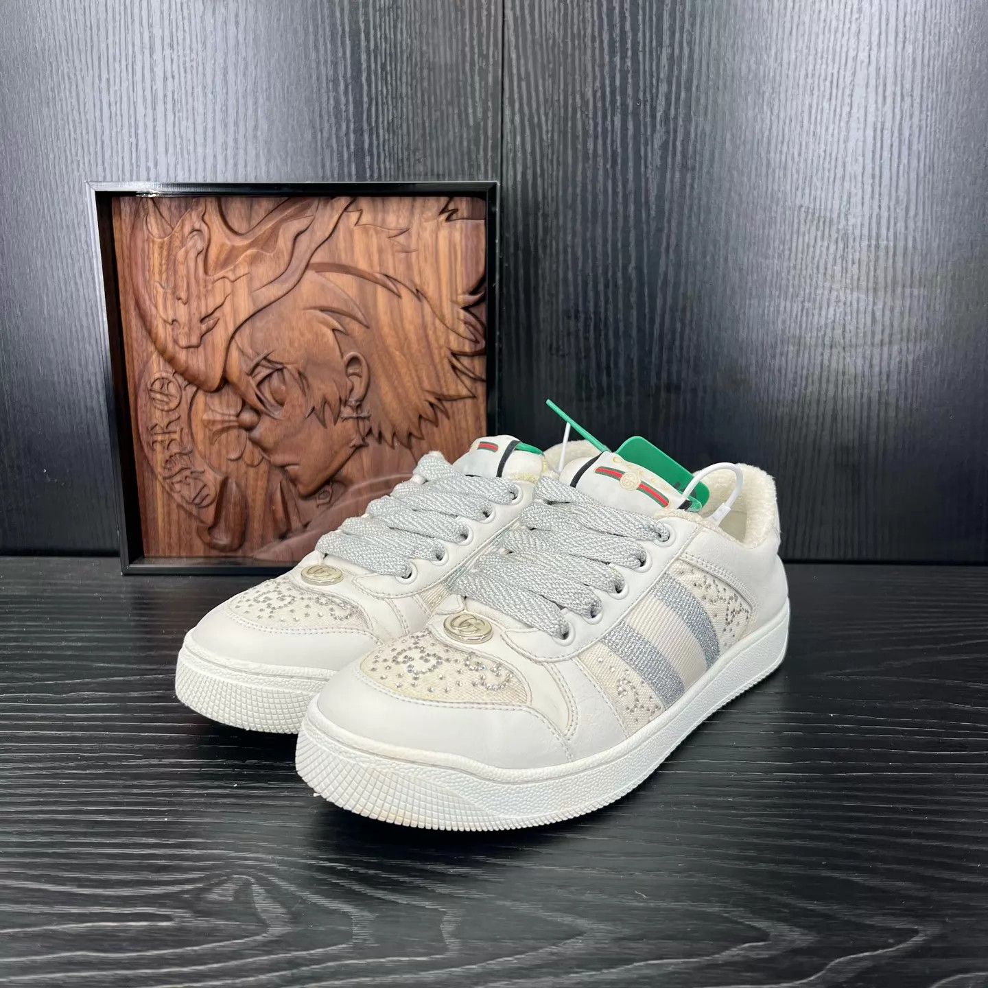 Gucci Gucci Rhyton women's White/Gray Crystal Size 35 Size US 4.5 / IT 34.5 - 1 Thumbnail