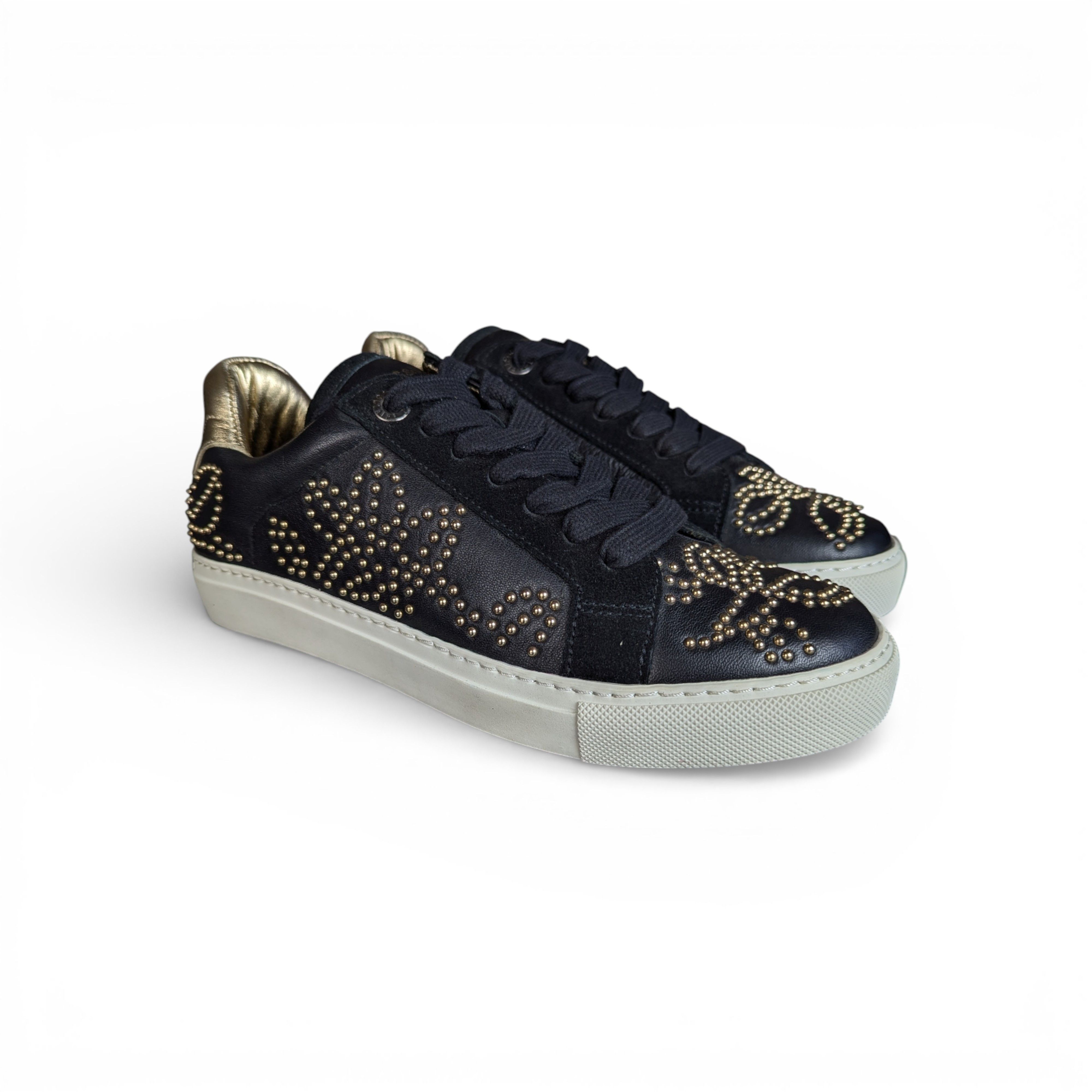 Zadig & Voltaire ZADIG&VOLTAIRE BLACK LEATHER SNEAKERS Size US 6 / IT 36 - 3 Thumbnail