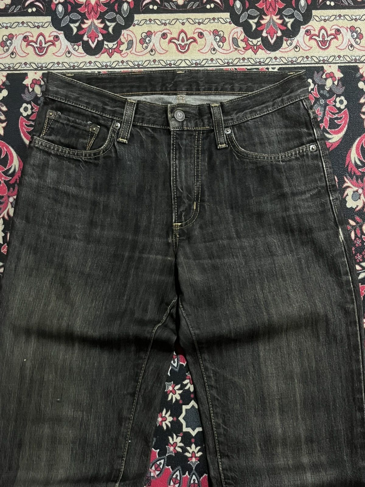 If Six Was Nine ⚡️Grunge⚡️Vintage Edwin Made in Japan Dark Wash Repair Jeans Size US 28 / EU 44 - 4 Thumbnail