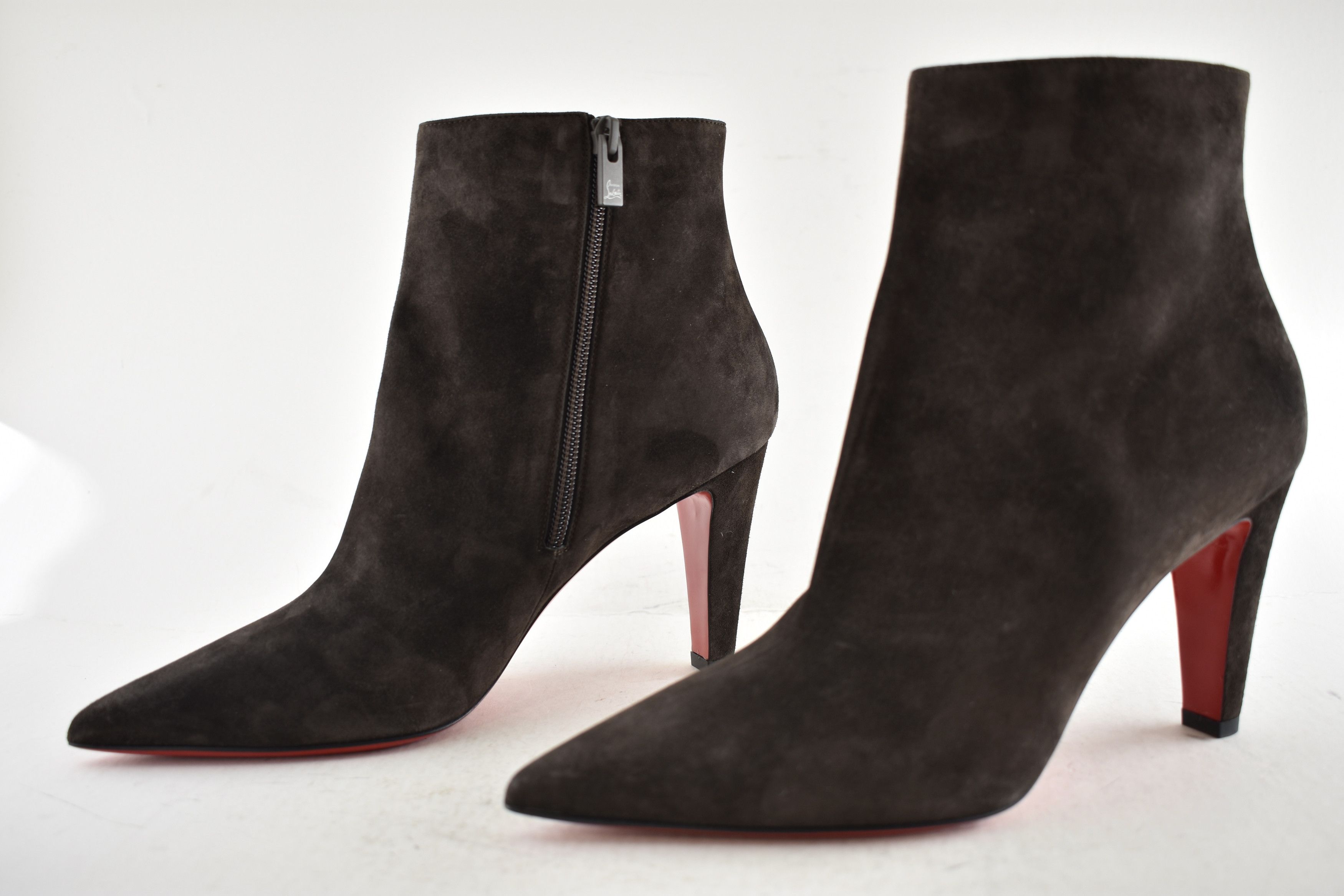 Vibella Booty 85 Cafe Brown Suede Pointed Heel Bootie 39
