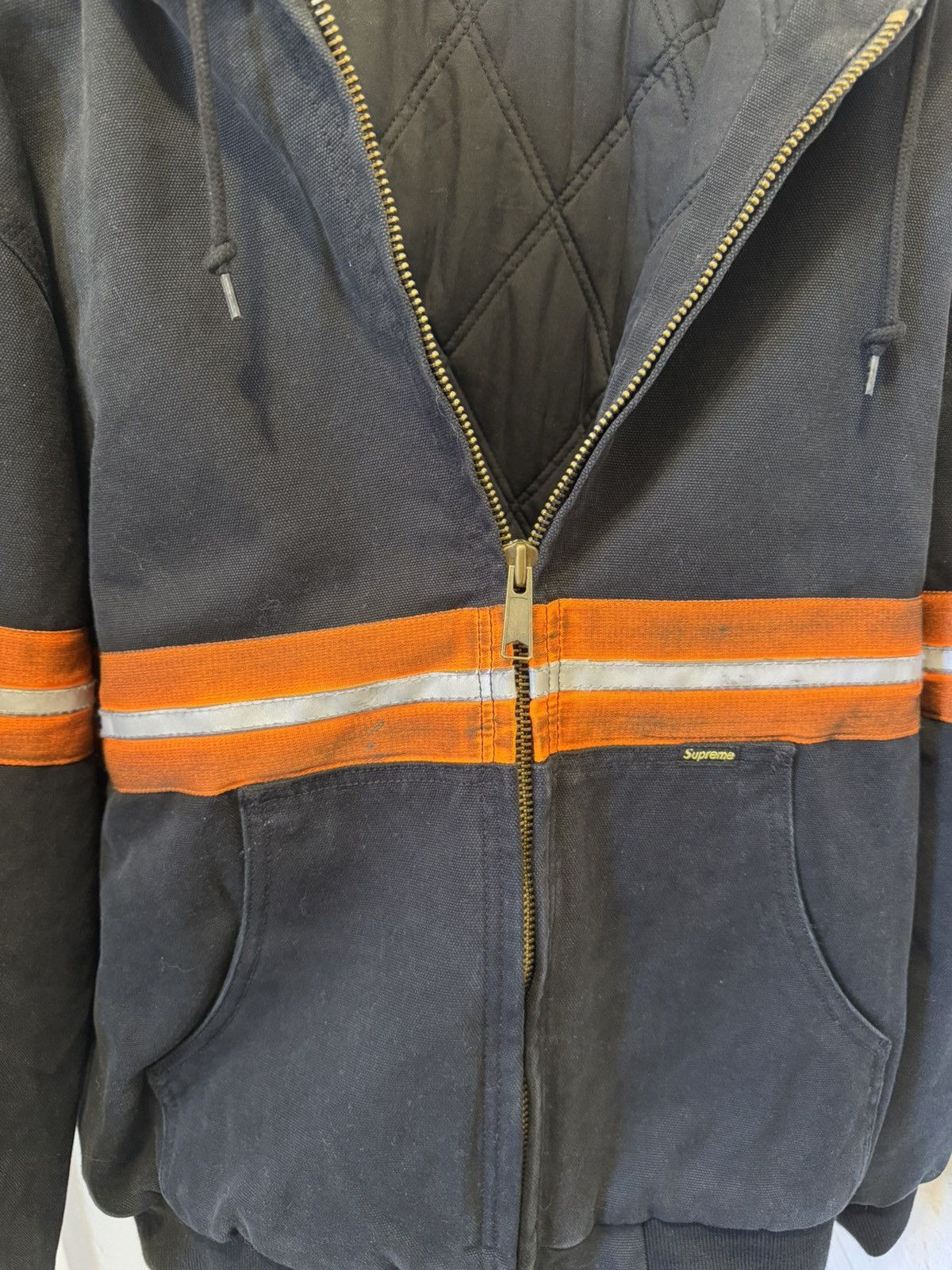 Supreme Supreme reflective stripe hooded work jacket Size US M / EU 48-50 / 2 - 4 Thumbnail