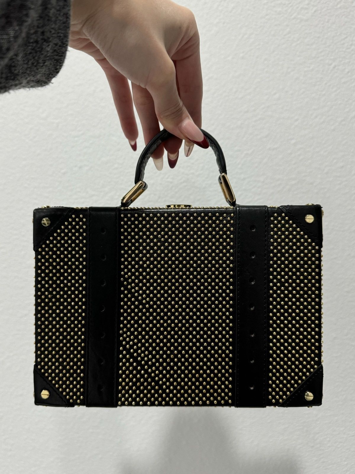 Alice + Olivia Alice + Olivia Gold Studded Trunk Clutch Size ONE SIZE - 1 Thumbnail