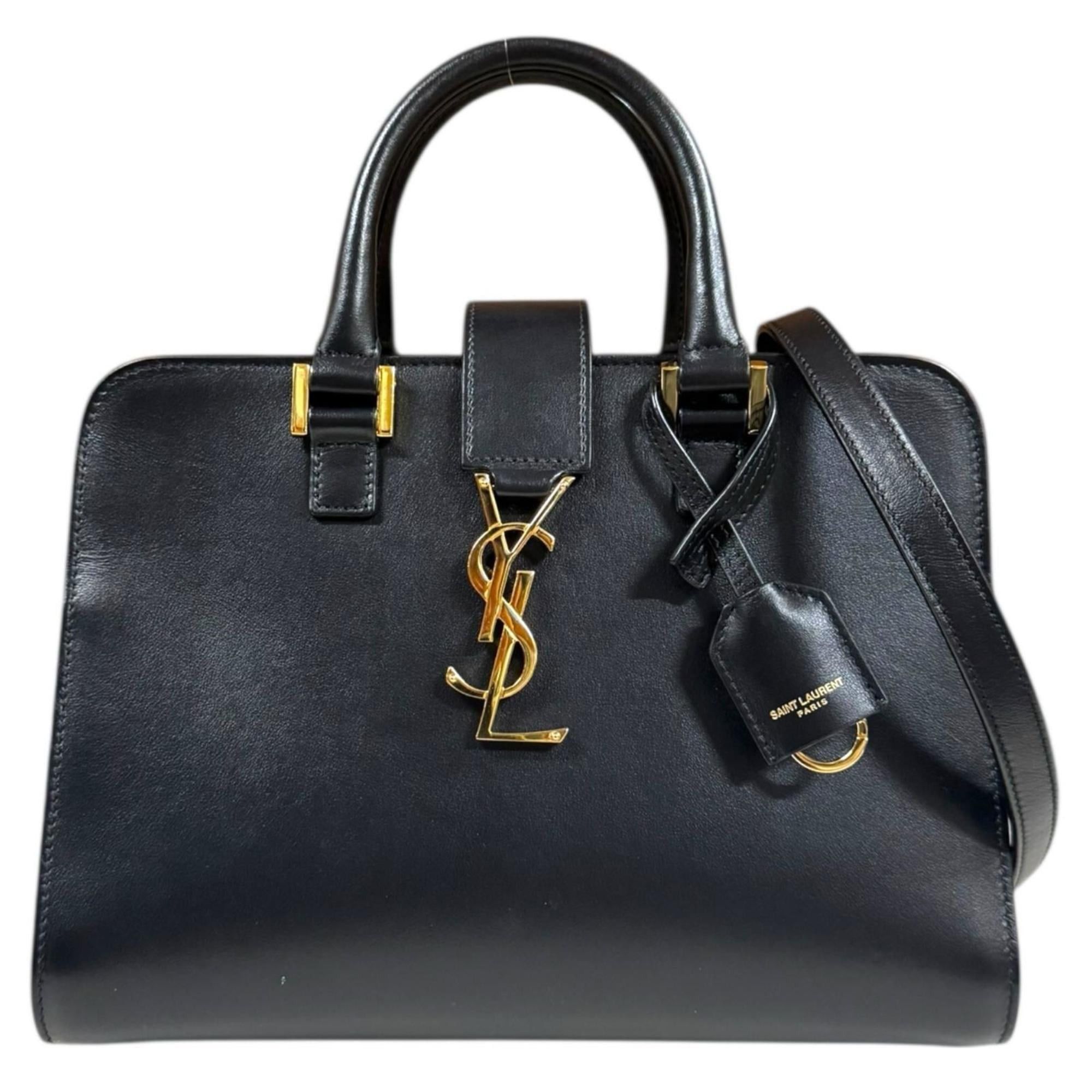 Saint Laurent Paris Saint Laurent Baby Cabas Shoulder Bag, Leather 568853, Black, Women's, Pre-owned, 2-Way Size ONE SIZE - 1 Thumbnail