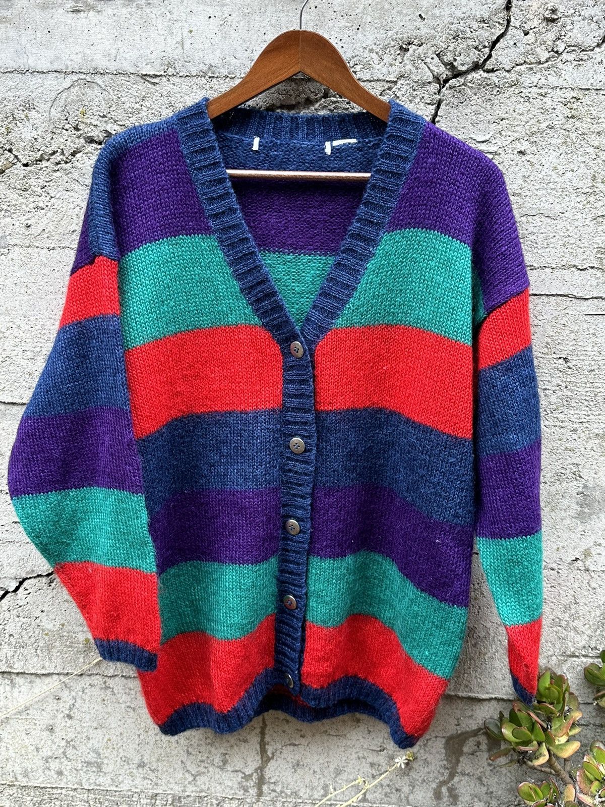 Japanese Brand × Vintage RARE Vintage multi segmented cardigan sweater Size US M / EU 48-50 / 2 - 3 Thumbnail