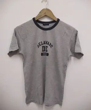 Vintage Uniqlo "Delaware DE" Heather Gray Ringer Graphic T-Shirt Size US S / EU 44-46 / 1 - 2 Thumbnail