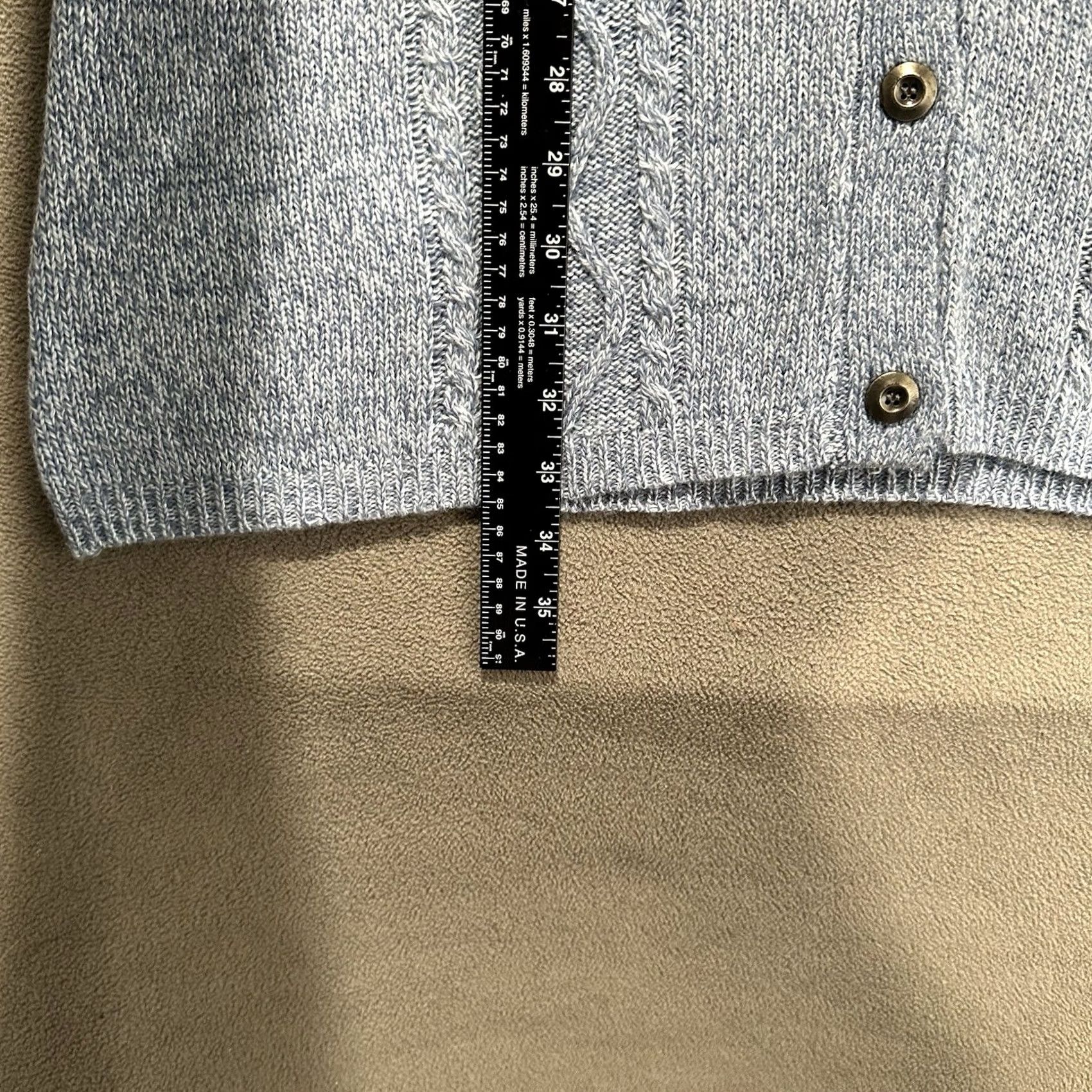 Vintage Karen Scott Cardigan Sweater Womens Medium Blue Cable Knit V-Neck Button Front Size M / US 6-8 / IT 42-44 - 8 Thumbnail