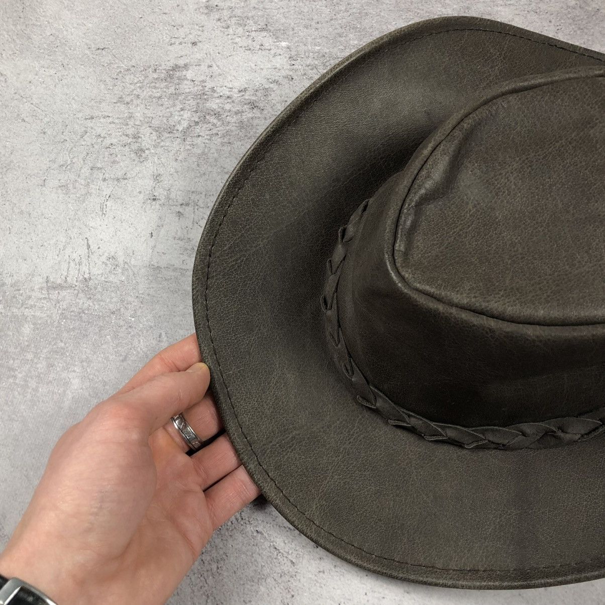 Genuine Leather Driza-Bone Australia Leather Kangaroo Western Cowboy Hat Size ONE SIZE - 7 Thumbnail