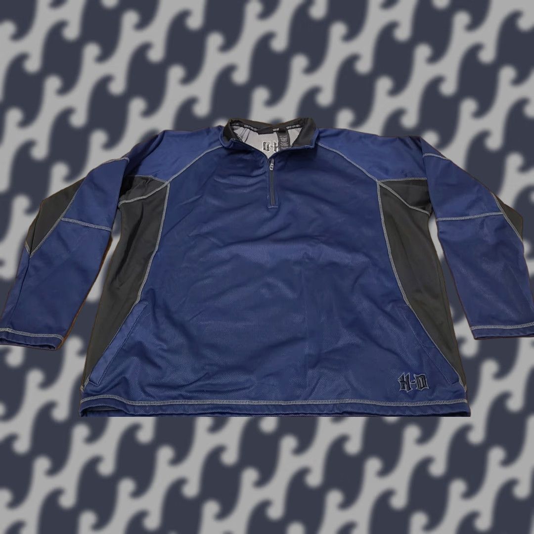 Harley Davidson Harley-Davidson 1/4 Zip Fleece Pullover Shirt Mens 3XL Heather Blue Logo Zipper Sweater Casual Workwear Motorcycle L/S Size US XXL / EU 58 / 5 - 1 Thumbnail