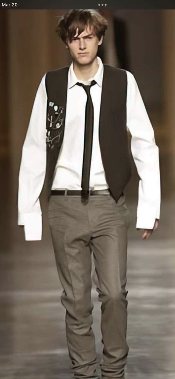 Dior × Hedi Slimane Dior x Hedi Slimane F/W 2002 “Reflexion” Stack Wool Trouser Size US 28 / EU 44 - 1 Thumbnail