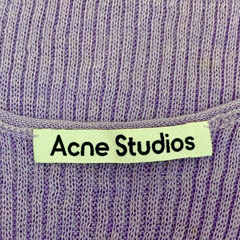 Acne Studios Acne Studios Purple linen round neck sleeveless knit vest Size S / US 4 / IT 40 - 5 Thumbnail