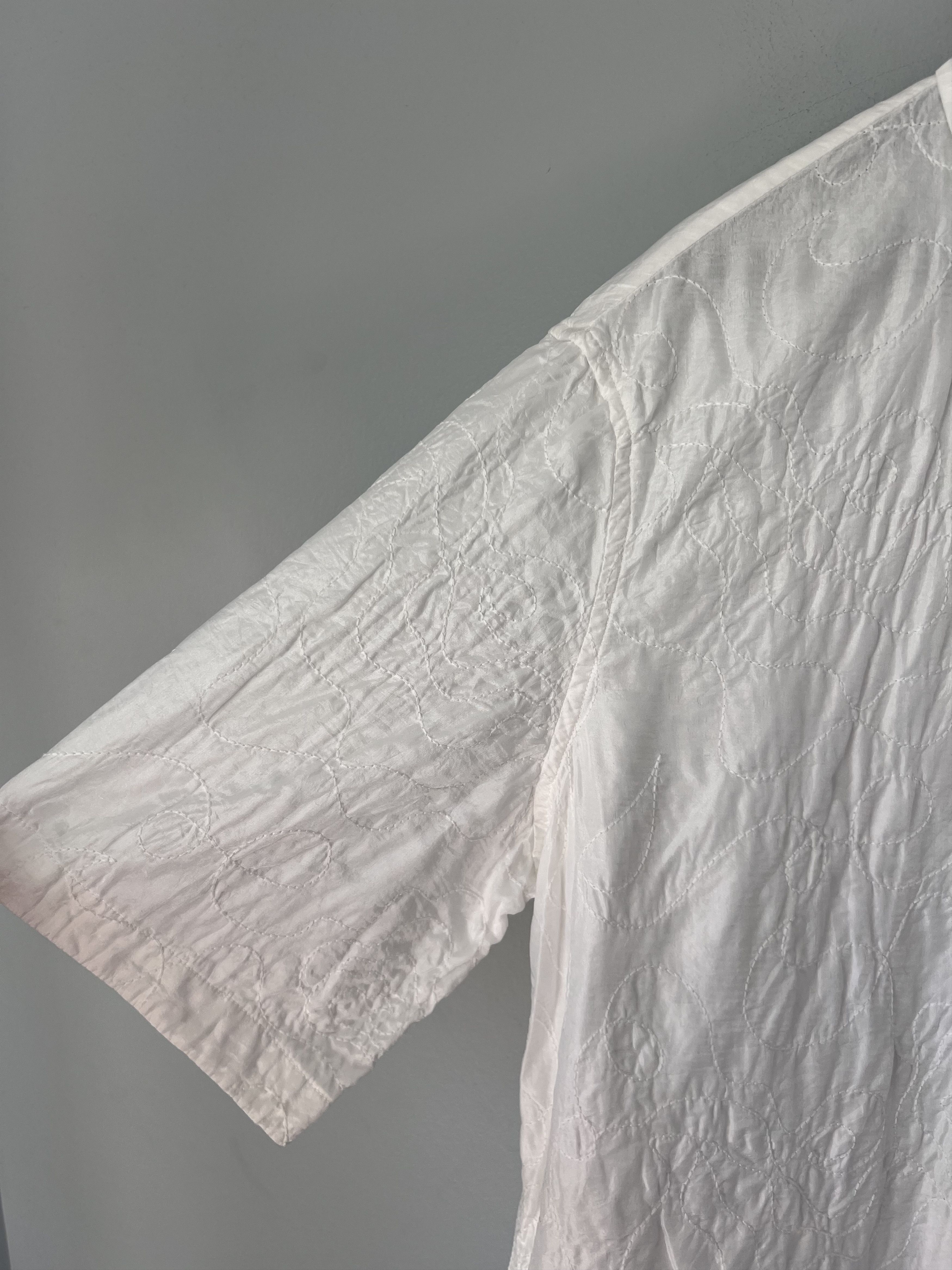 Our Legacy Our Legacy Flower Embroidery Heusen Button Up Shirt in White Size US L / EU 52-54 / 3 - 4 Thumbnail