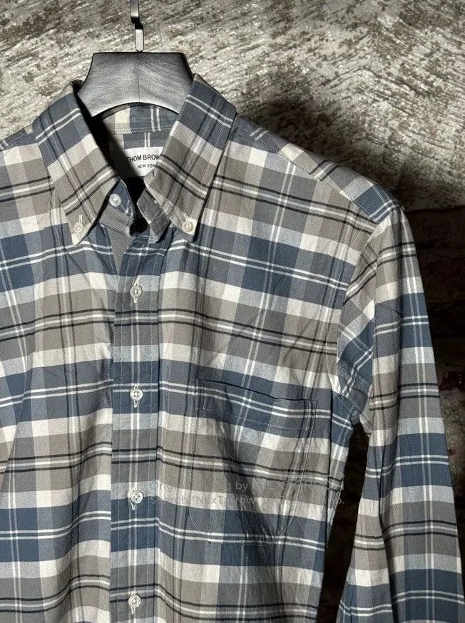 Thom Browne Thom Browne Blue White Plaid Shirt. Size US L / EU 52-54 / 3 - 3 Thumbnail