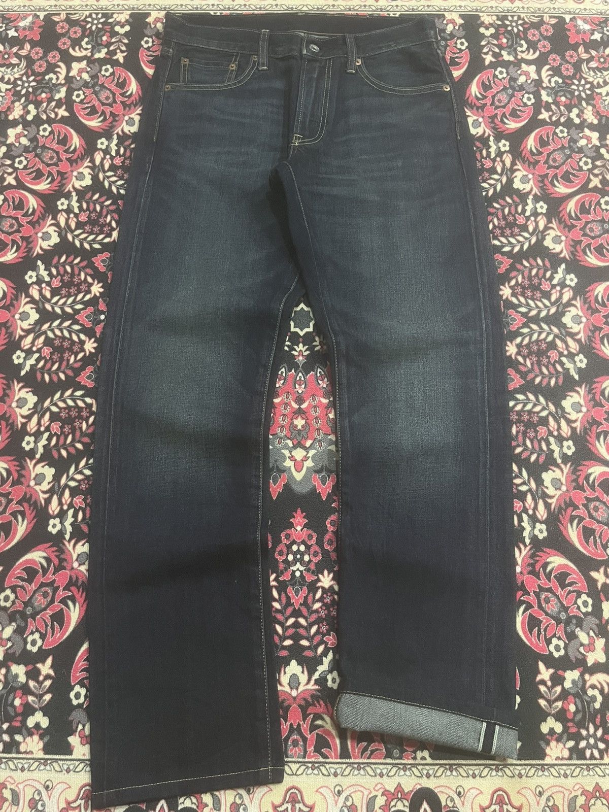 Undercover × Uniqlo Vintage Uniqlo Dark Whisker Blue Regular Fit Selvedge Jeans Size US 29 - 1 Thumbnail