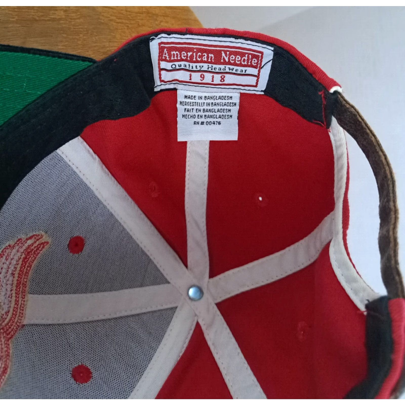American Needle American Needle Detroit Red Wings Corduroy Brim&Leather Adjustable Hat Unisex Adults Hockey Embroidered Bob Probert Red&Black X-Fine Cap Size ONE SIZE - 5 Thumbnail