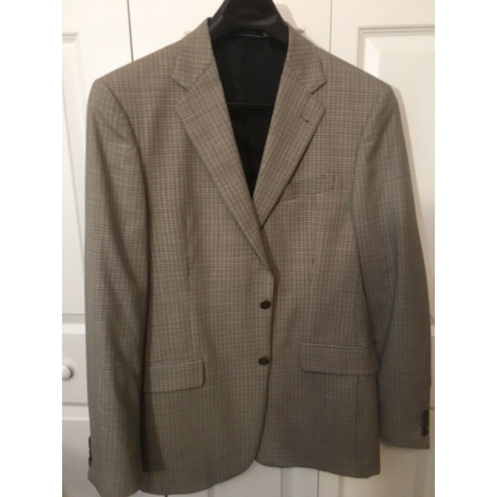 Joseph Abboud Joseph Abboud Men’s Sz 44 Plaid THIN STRIPPED BROWN BLACK Sp Size 44S - 3 Thumbnail